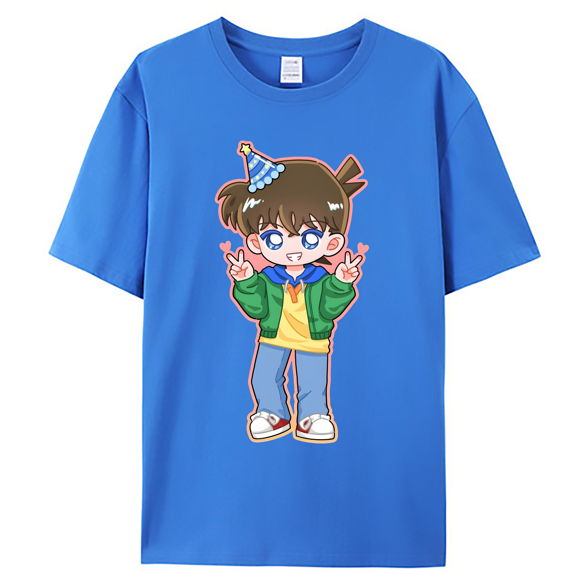 （画像用） 名探偵コナン 江戸川 コナン Detective Conan Conan Edogawa 綿100％ メンズ半袖Tシャツ｜肌触りやわらか＆通気性