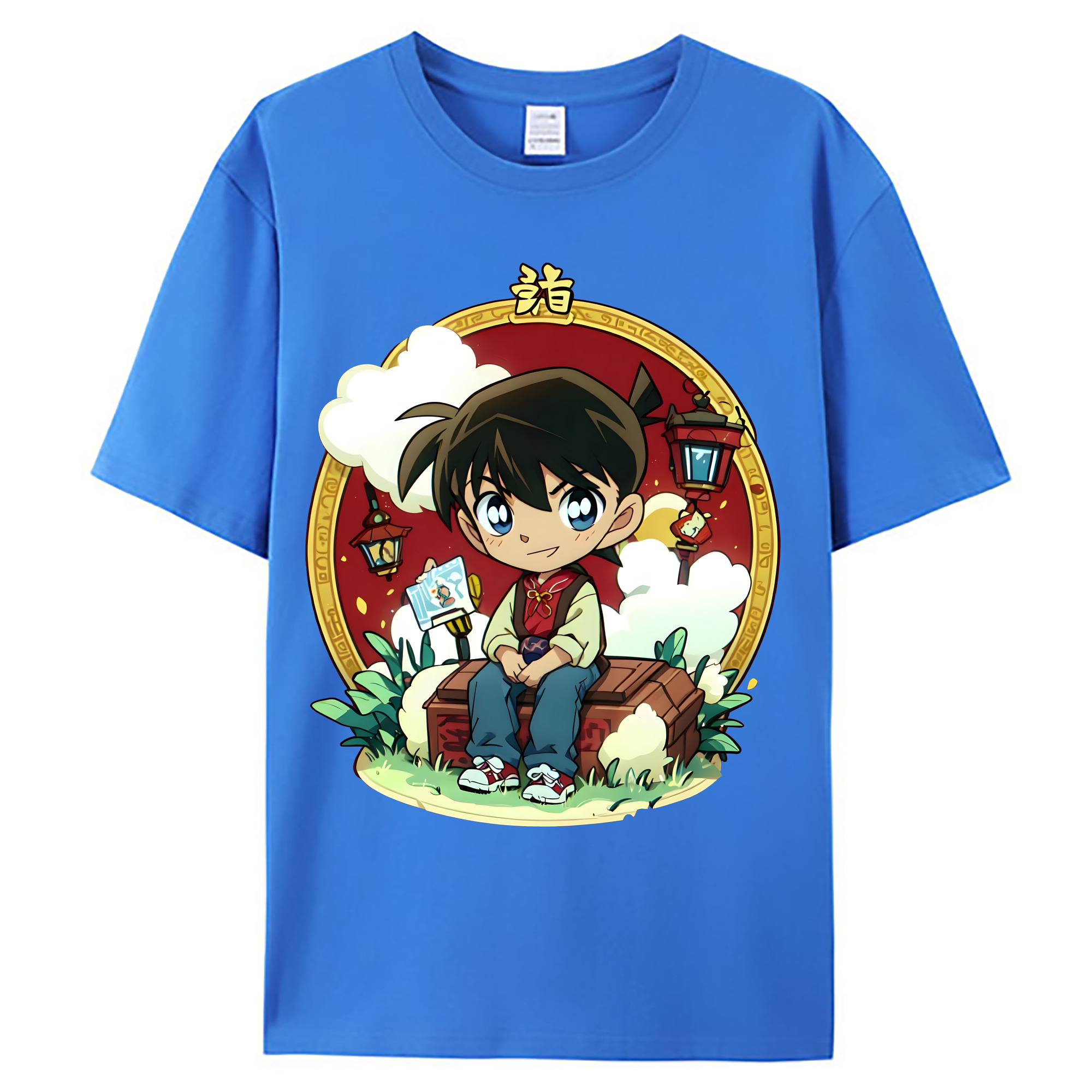 （画像用） 名探偵コナン 江戸川 コナン Detective Conan Conan Edogawa 綿100％ メンズ半袖Tシャツ｜肌触りやわらか＆通気性