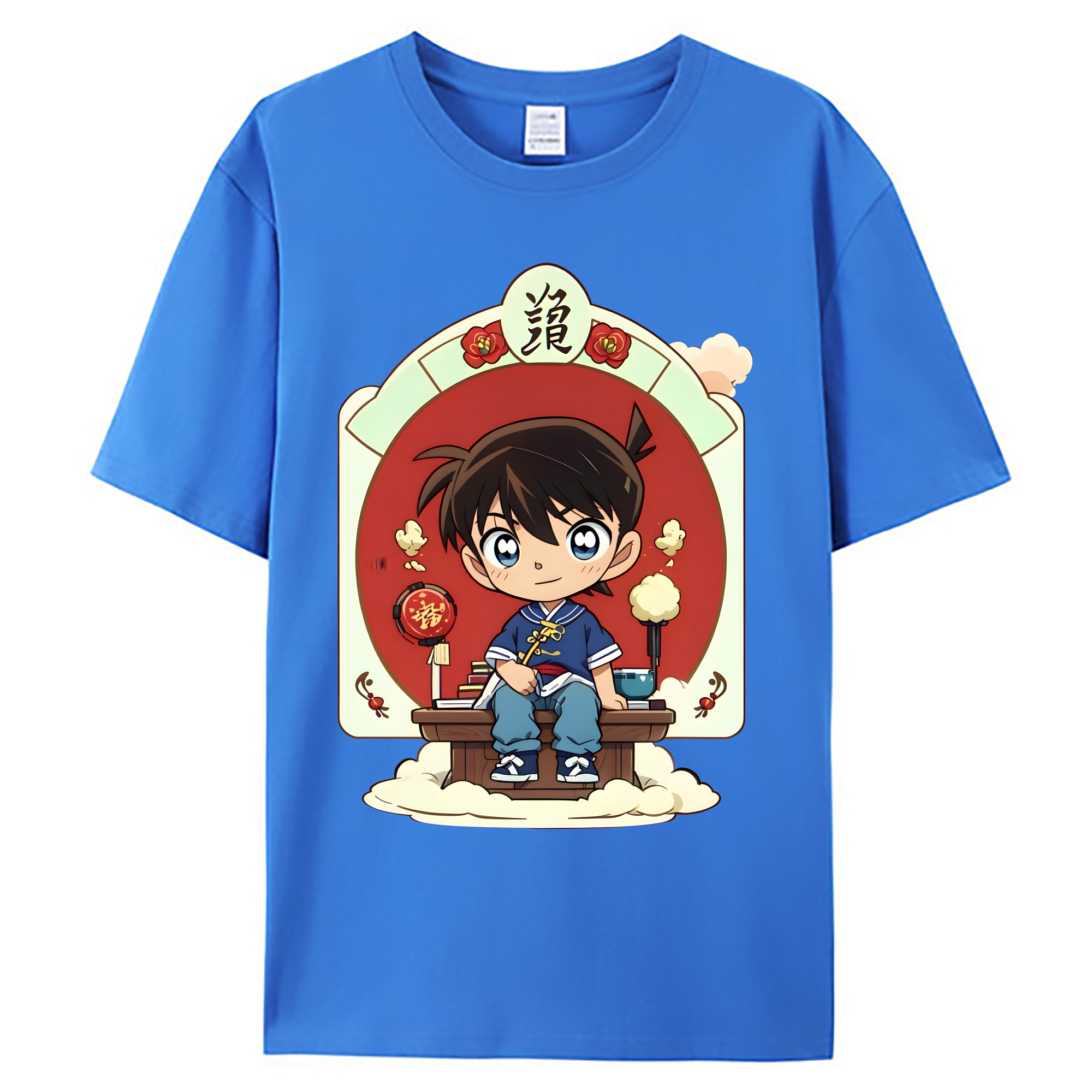 （画像用） 名探偵コナン 江戸川 コナン Detective Conan Conan Edogawa 綿100％ メンズ半袖Tシャツ｜肌触りやわらか＆通気性