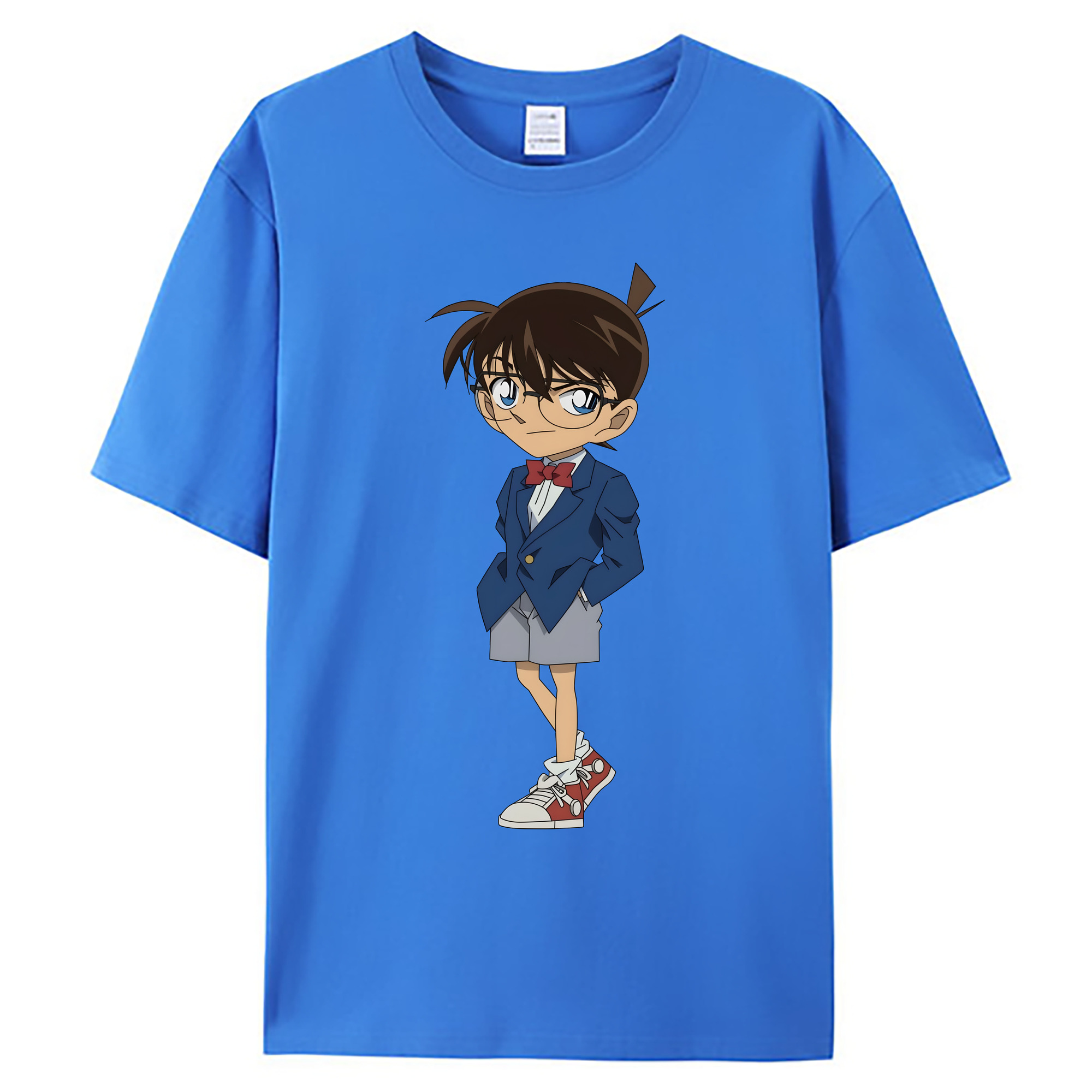 （画像用） 名探偵コナン 江戸川 コナン Detective Conan Conan Edogawa 綿100％ メンズ半袖Tシャツ｜肌触りやわらか＆通気性