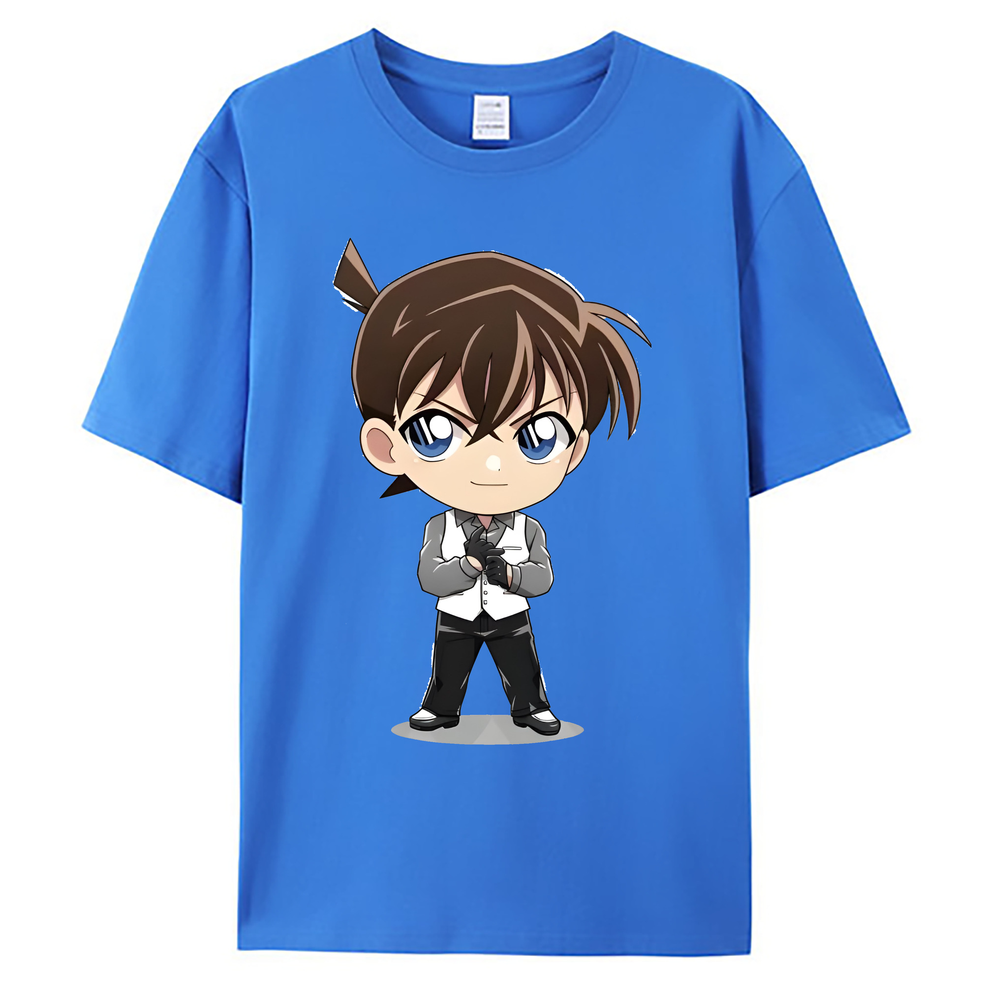 （画像用） 名探偵コナン 江戸川 コナン Detective Conan Conan Edogawa 綿100％ メンズ半袖Tシャツ｜肌触りやわらか＆通気性