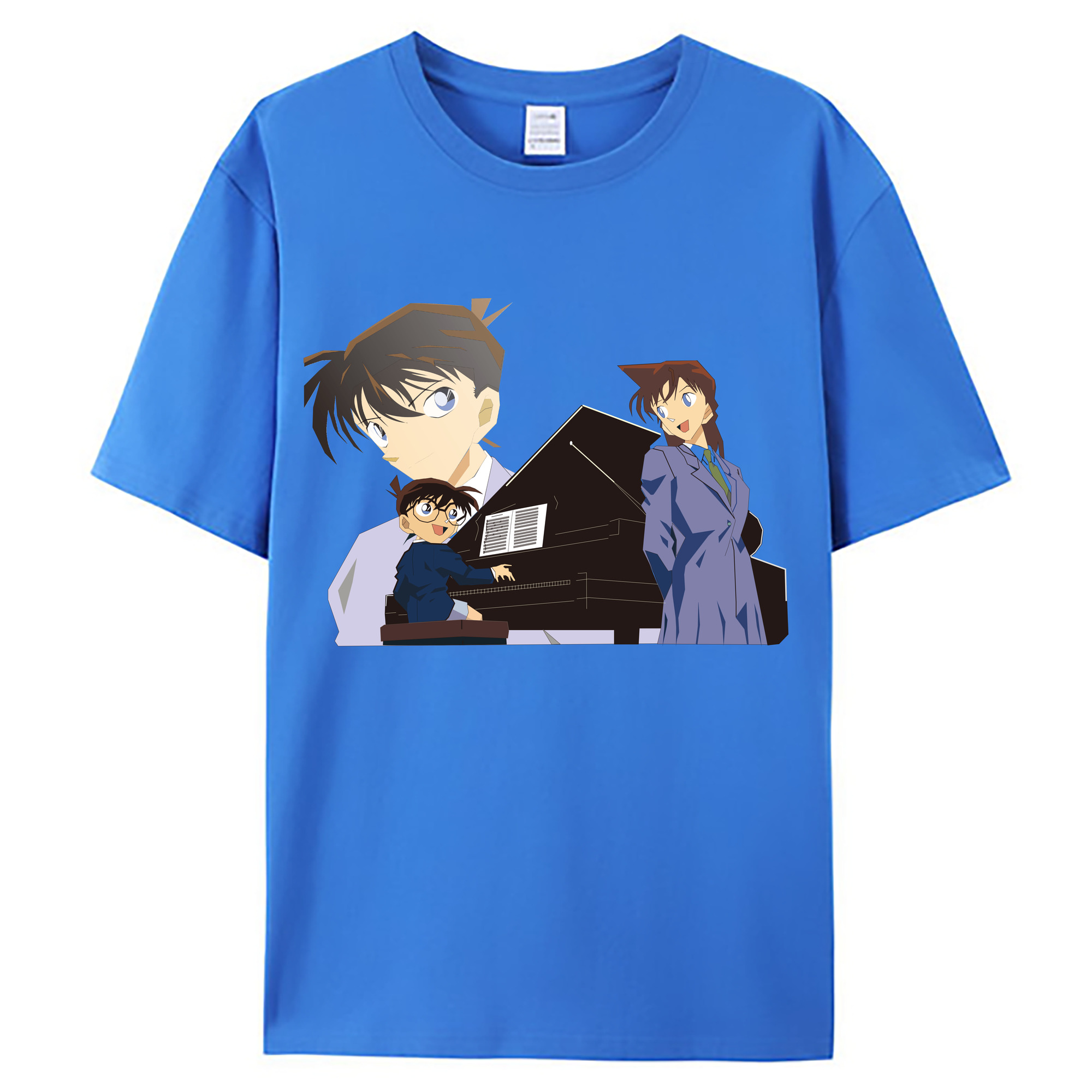 （画像用） 名探偵コナン 毛利 蘭 もうり らん、モーリ ラン Detective Conan Rachel Moore 綿100％ メンズ半袖Tシャツ｜肌触りやわらか＆通気性
