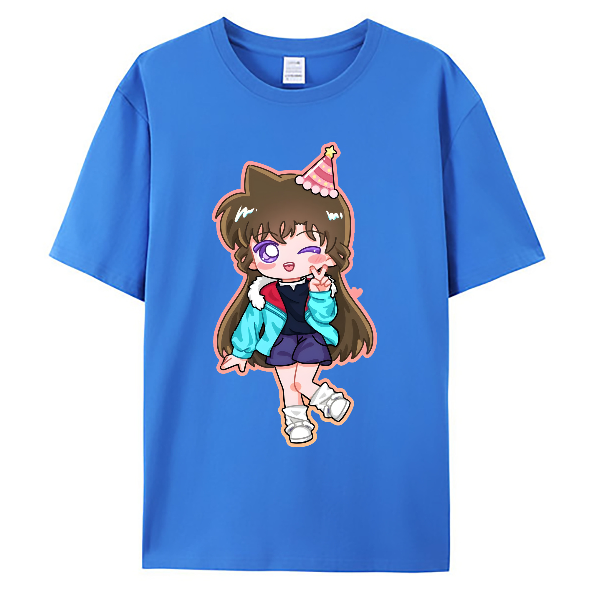 （画像用） 名探偵コナン 毛利 蘭 もうり らん、モーリ ラン Detective Conan Rachel Moore 綿100％ メンズ半袖Tシャツ｜肌触りやわらか＆通気性