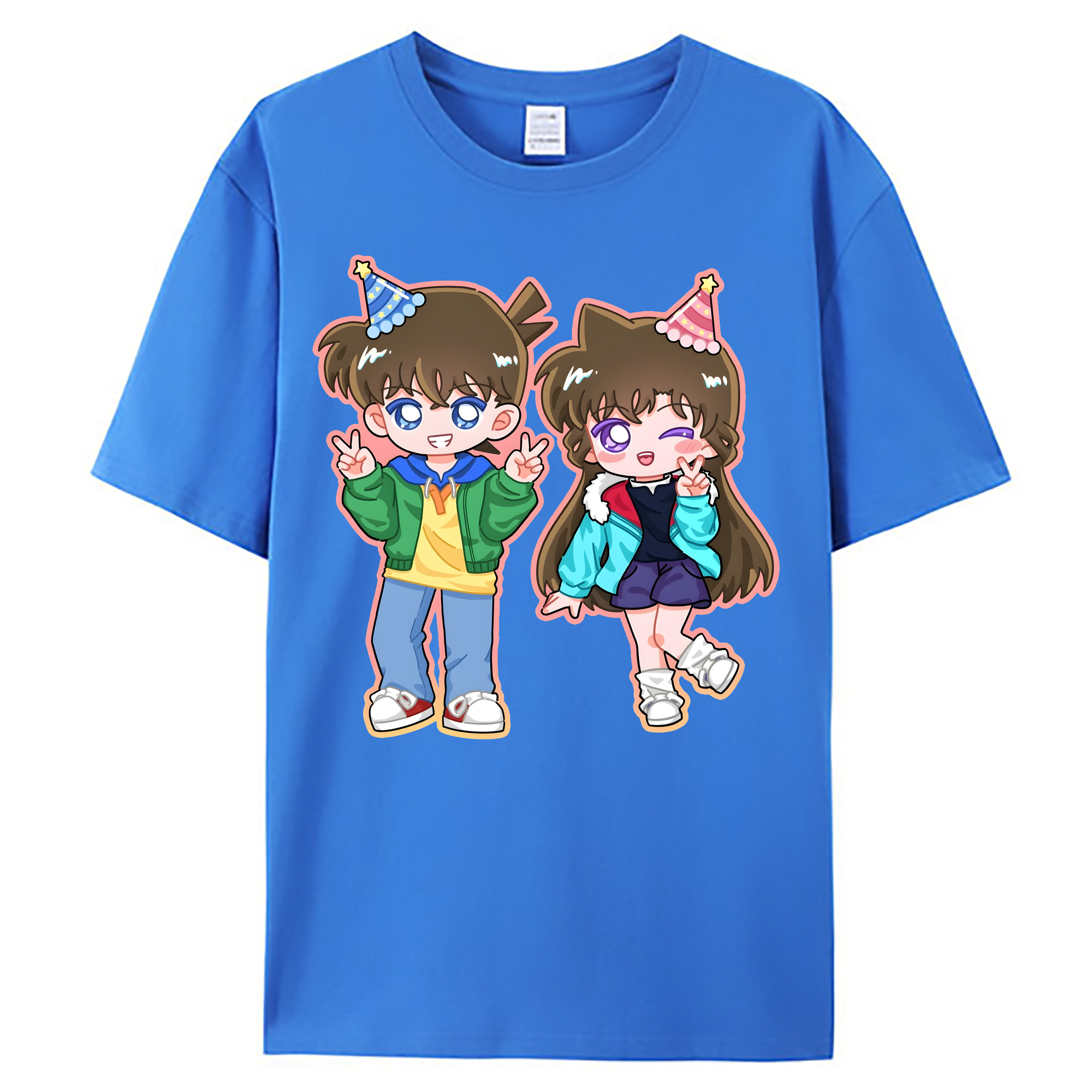 （画像用） 名探偵コナン 毛利 蘭 もうり らん、モーリ ラン Detective Conan Rachel Moore 綿100％ メンズ半袖Tシャツ｜肌触りやわらか＆通気性