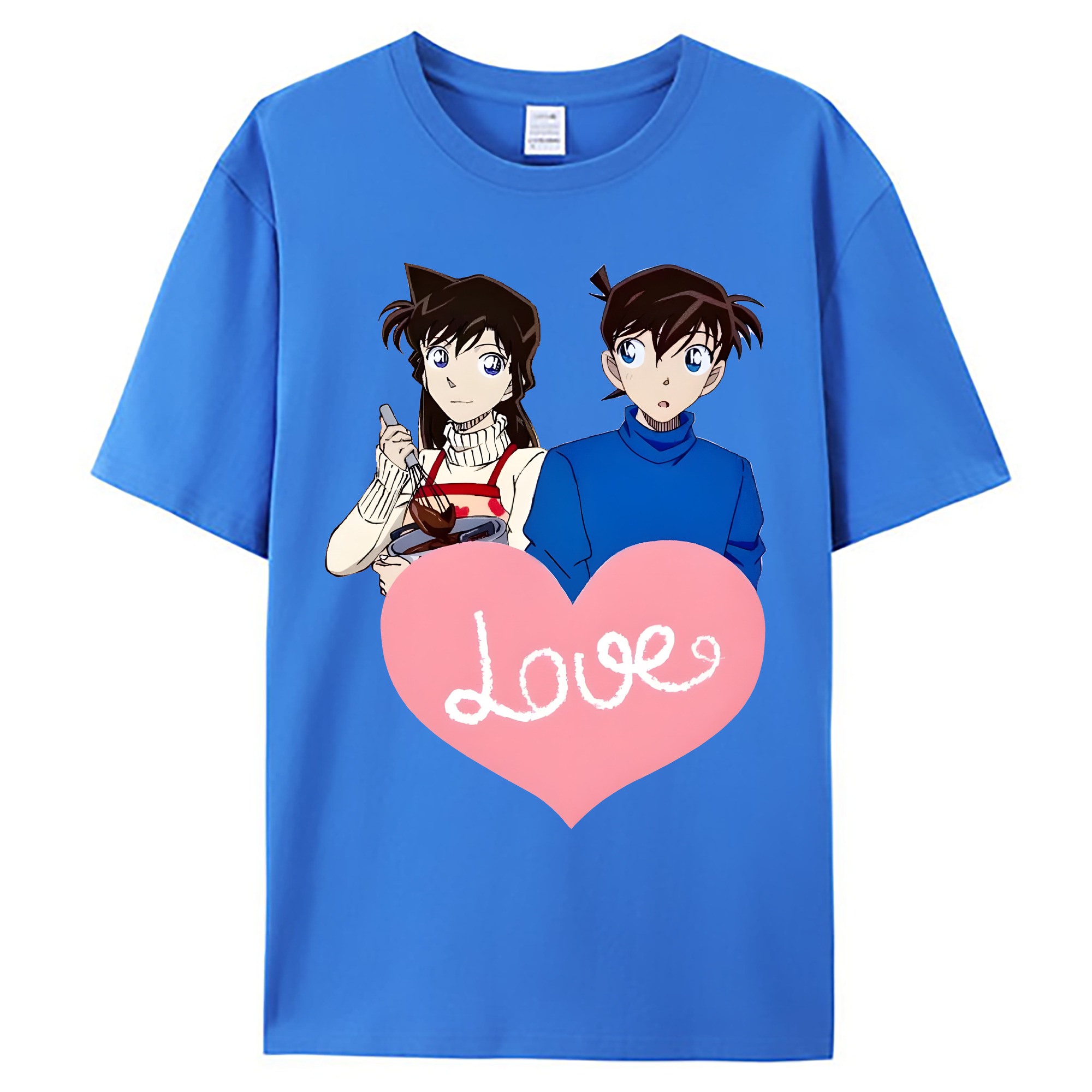 （画像用） 名探偵コナン 毛利 蘭 もうり らん、モーリ ラン Detective Conan Rachel Moore 綿100％ メンズ半袖Tシャツ｜肌触りやわらか＆通気性