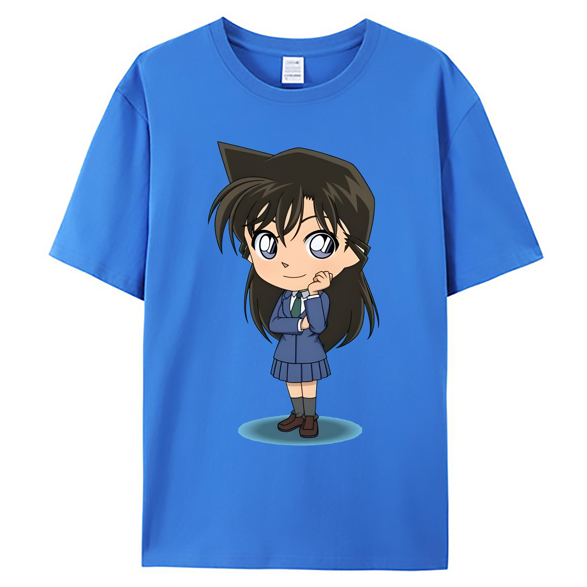 （画像用） 名探偵コナン 毛利 蘭 もうり らん、モーリ ラン Detective Conan Rachel Moore 綿100％ メンズ半袖Tシャツ｜肌触りやわらか＆通気性
