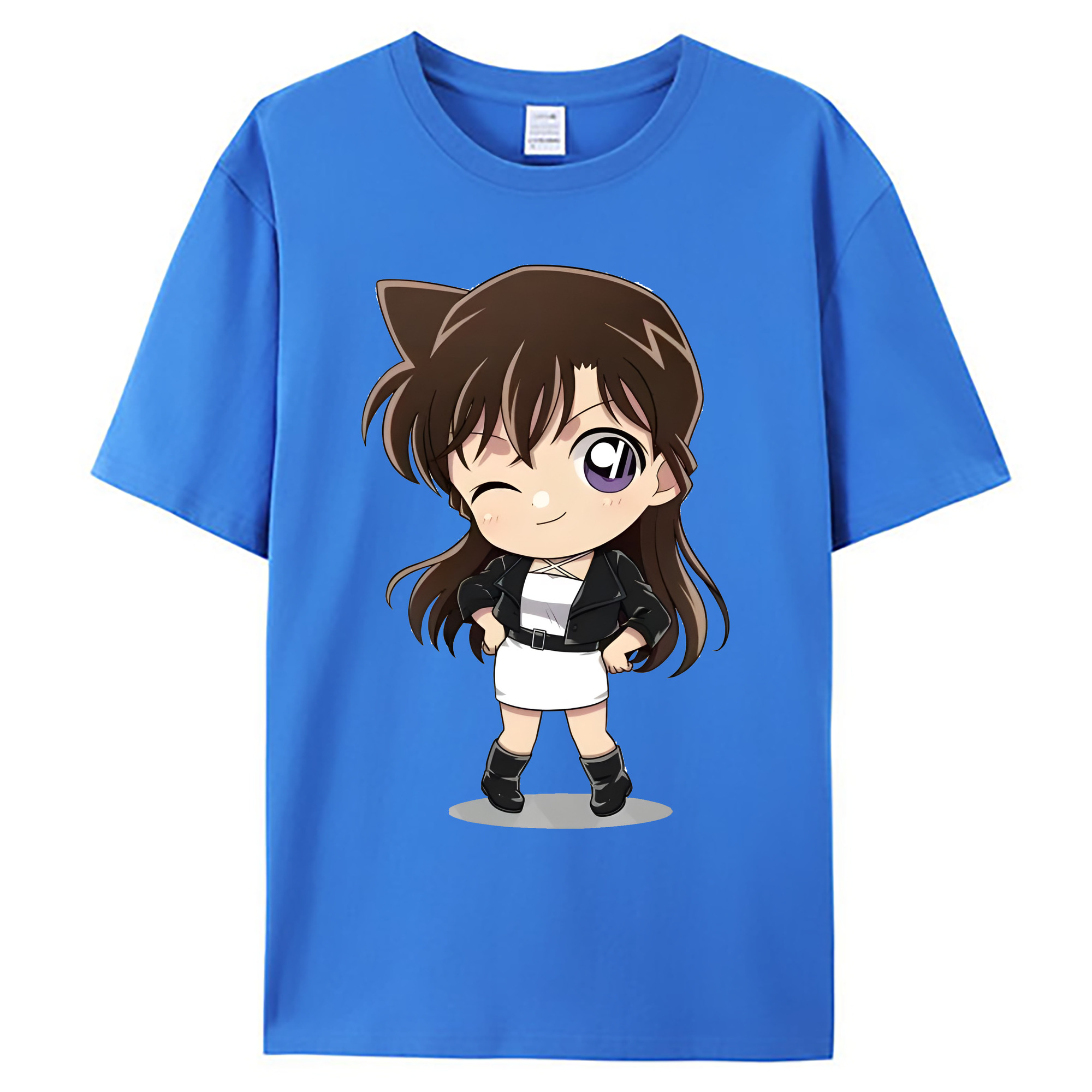 （画像用） 名探偵コナン 毛利 蘭 もうり らん、モーリ ラン Detective Conan Rachel Moore 綿100％ メンズ半袖Tシャツ｜肌触りやわらか＆通気性