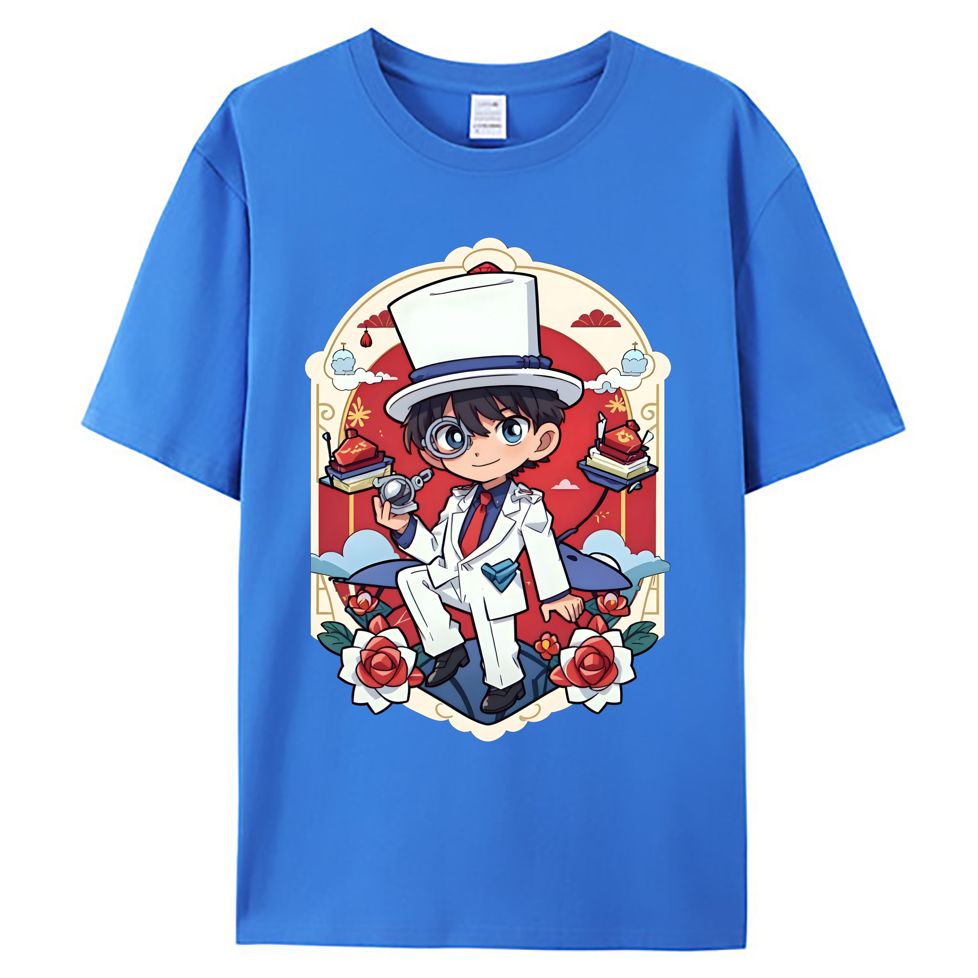 （画像用） 名探偵コナン くろば かいと Detective Conan Kuroba Kaito 綿100％ メンズ半袖Tシャツ｜肌触りやわらか＆通気性