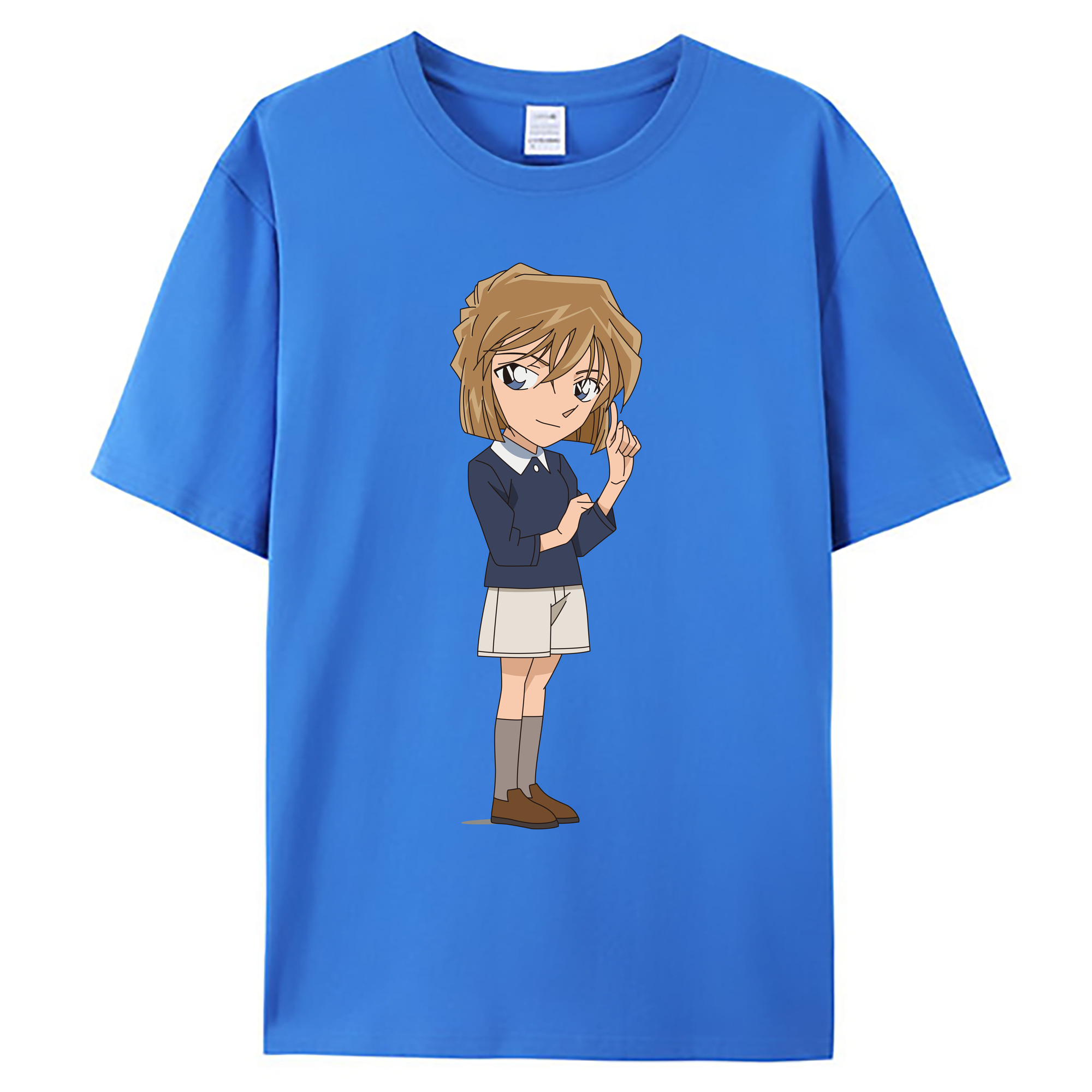 （画像用） 名探偵コナン 灰原 哀 はいばら あい Detective Conan Anita Hailey、Vi Graythorn Haibara Ai 綿100％ メンズ半袖Tシャツ｜肌触りやわらか＆通気性