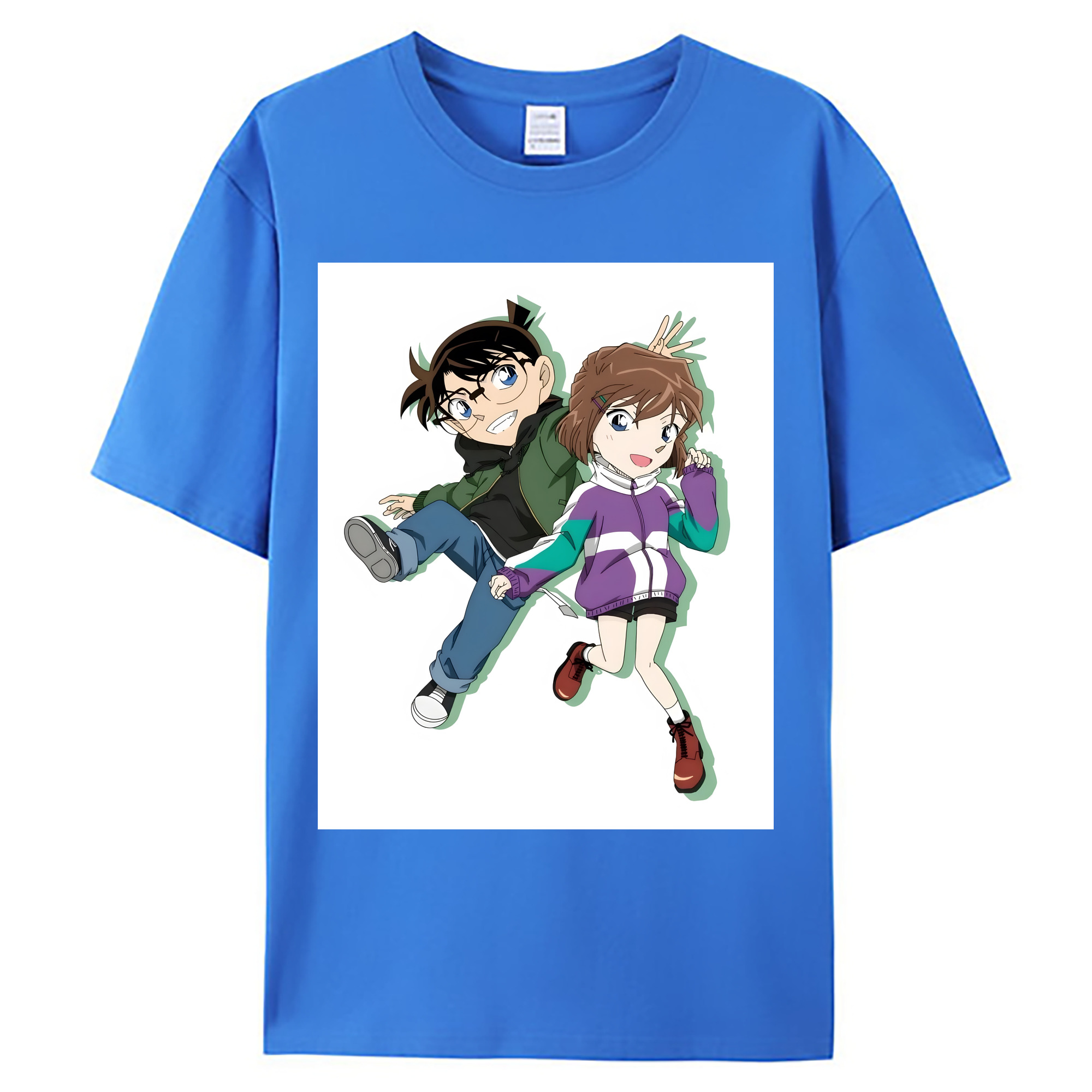 （画像用） 名探偵コナン 灰原 哀 はいばら あい Detective Conan Anita Hailey、Vi Graythorn Haibara Ai 綿100％ メンズ半袖Tシャツ｜肌触りやわらか＆通気性