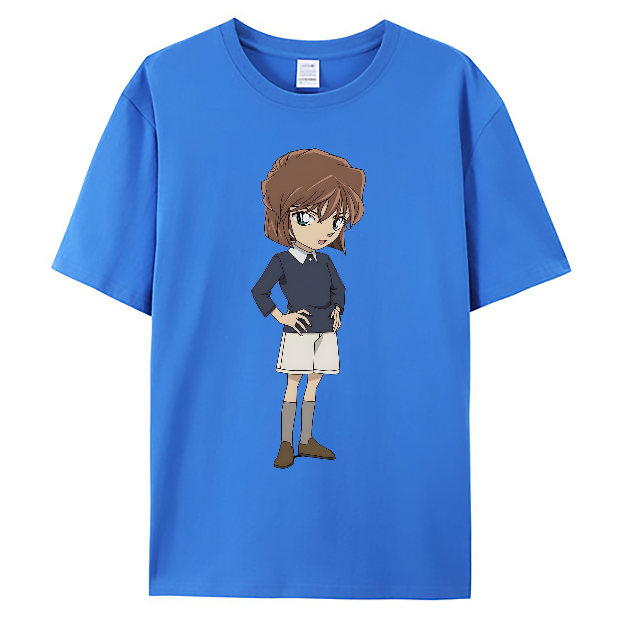 （画像用） 名探偵コナン 灰原 哀 はいばら あい Detective Conan Anita Hailey、Vi Graythorn Haibara Ai 綿100％ メンズ半袖Tシャツ｜肌触りやわらか＆通気性