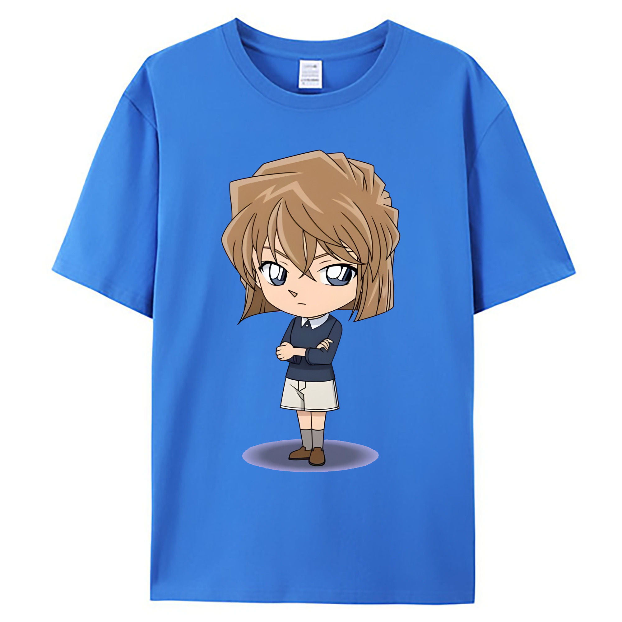 （画像用） 名探偵コナン 灰原 哀 はいばら あい Detective Conan Anita Hailey、Vi Graythorn Haibara Ai 綿100％ メンズ半袖Tシャツ｜肌触りやわらか＆通気性