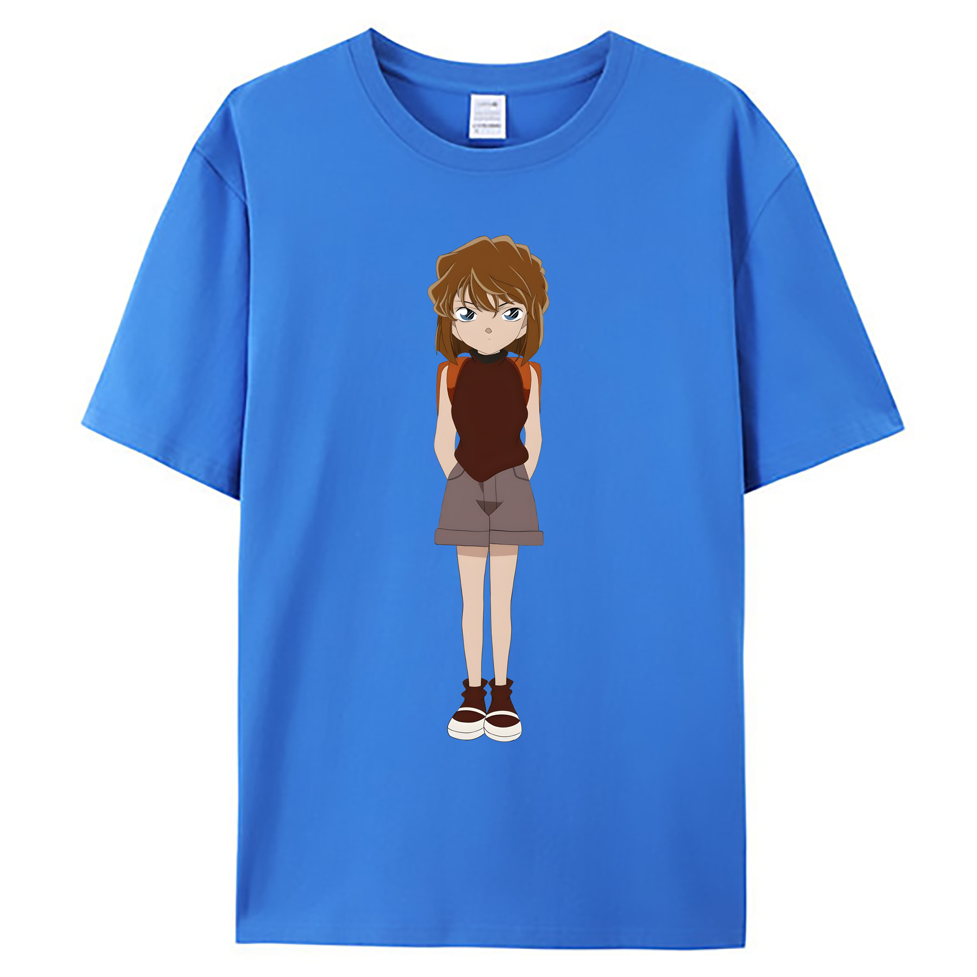 （画像用） 名探偵コナン 灰原 哀 はいばら あい Detective Conan Anita Hailey、Vi Graythorn Haibara Ai 綿100％ メンズ半袖Tシャツ｜肌触りやわらか＆通気性