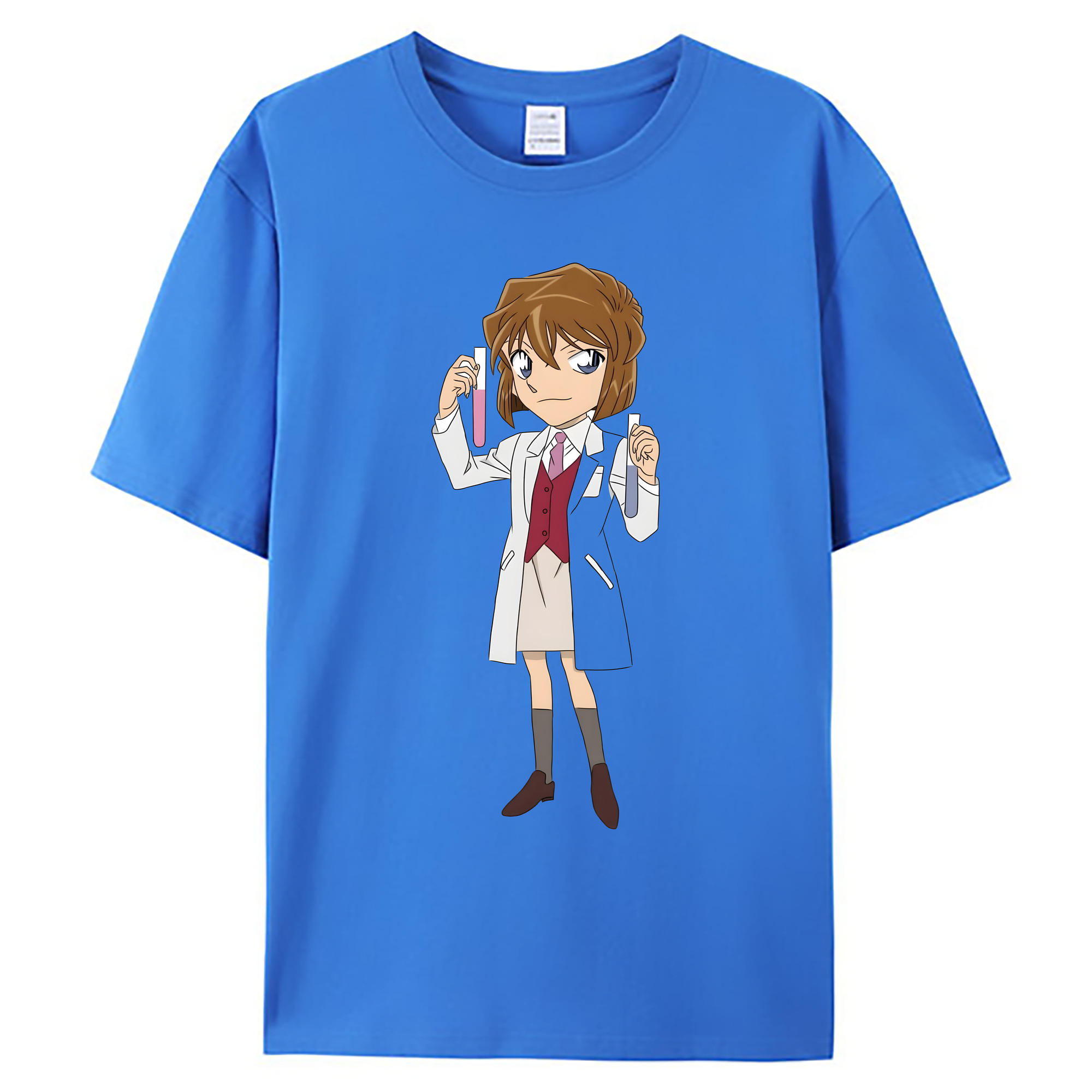 （画像用） 名探偵コナン 灰原 哀 はいばら あい Detective Conan Anita Hailey、Vi Graythorn Haibara Ai 綿100％ メンズ半袖Tシャツ｜肌触りやわらか＆通気性