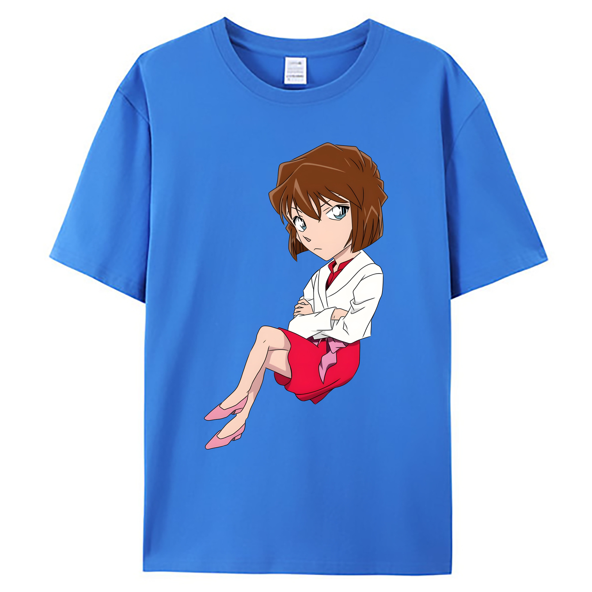 （画像用） 名探偵コナン 灰原 哀 はいばら あい Detective Conan Anita Hailey、Vi Graythorn Haibara Ai 綿100％ メンズ半袖Tシャツ｜肌触りやわらか＆通気性