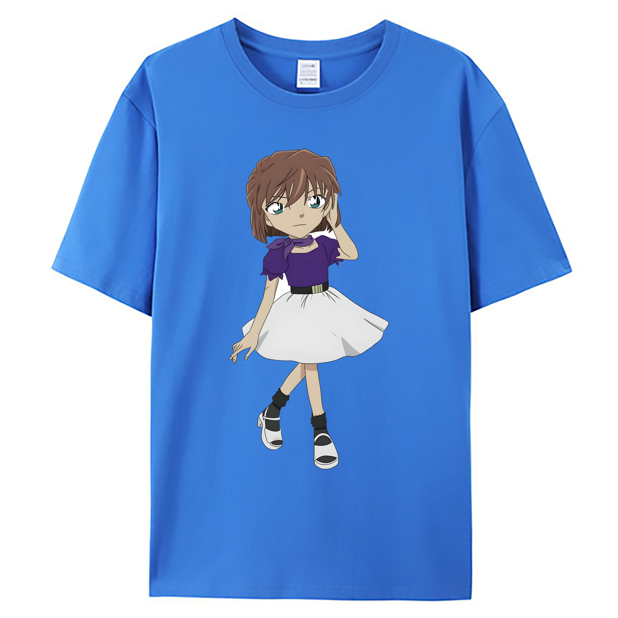 （画像用） 名探偵コナン 灰原 哀 はいばら あい Detective Conan Anita Hailey、Vi Graythorn Haibara Ai 綿100％ メンズ半袖Tシャツ｜肌触りやわらか＆通気性