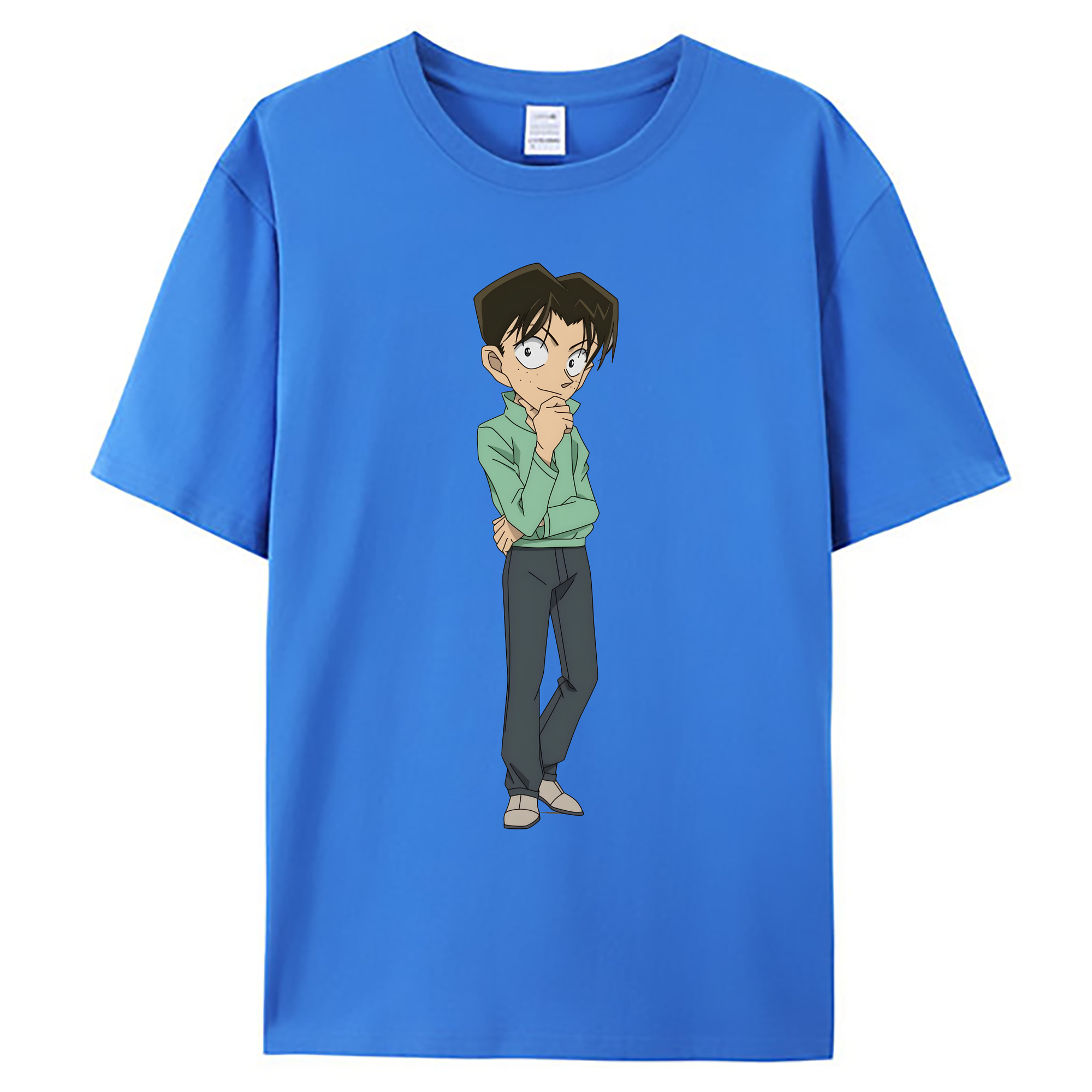 （画像用） 名探偵コナン 円谷 光彦 つぶらや みつひこ Detective Conan Mitch Tennyson 綿100％ メンズ半袖Tシャツ｜肌触りやわらか＆通気性