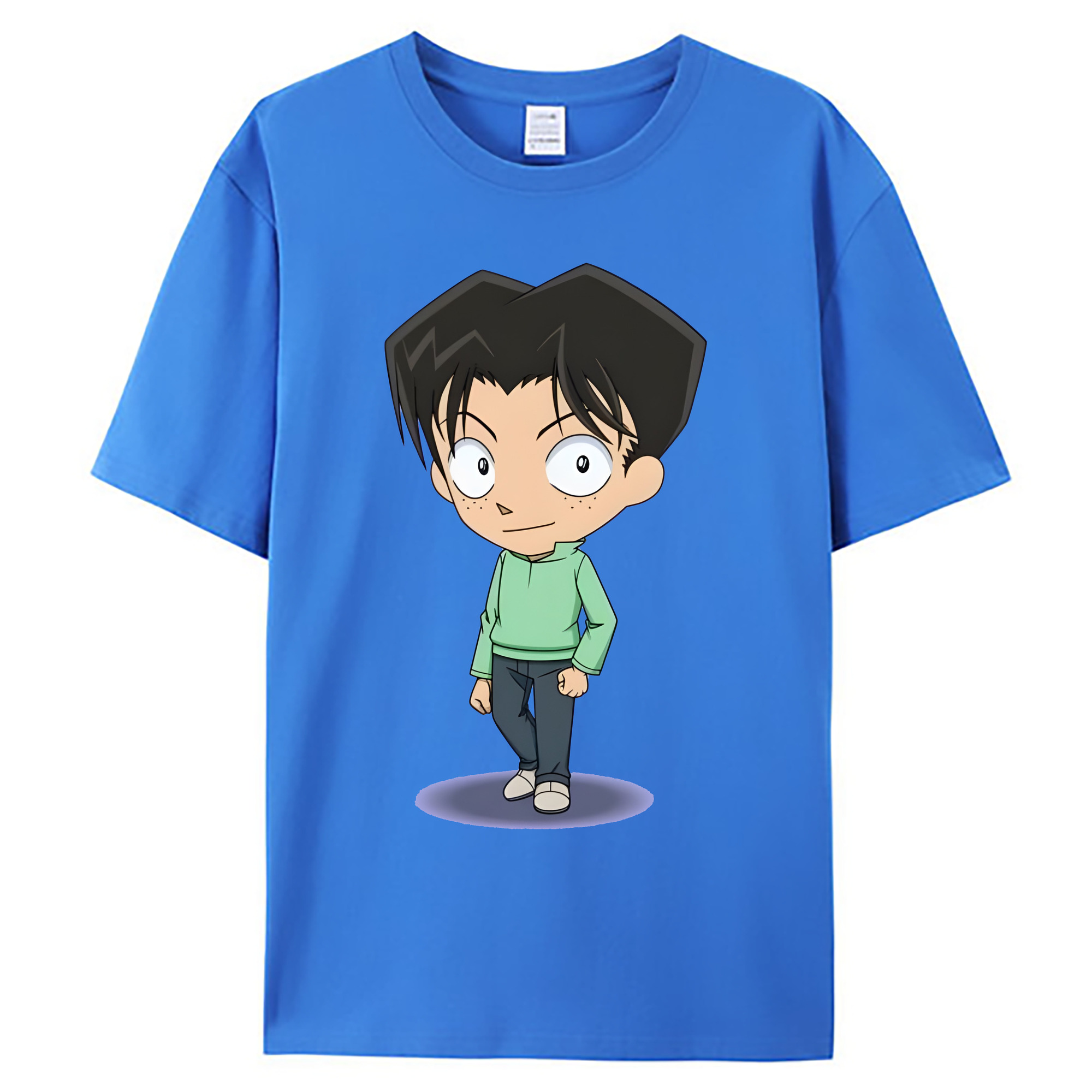 （画像用） 名探偵コナン 円谷 光彦 つぶらや みつひこ Detective Conan Mitch Tennyson 綿100％ メンズ半袖Tシャツ｜肌触りやわらか＆通気性
