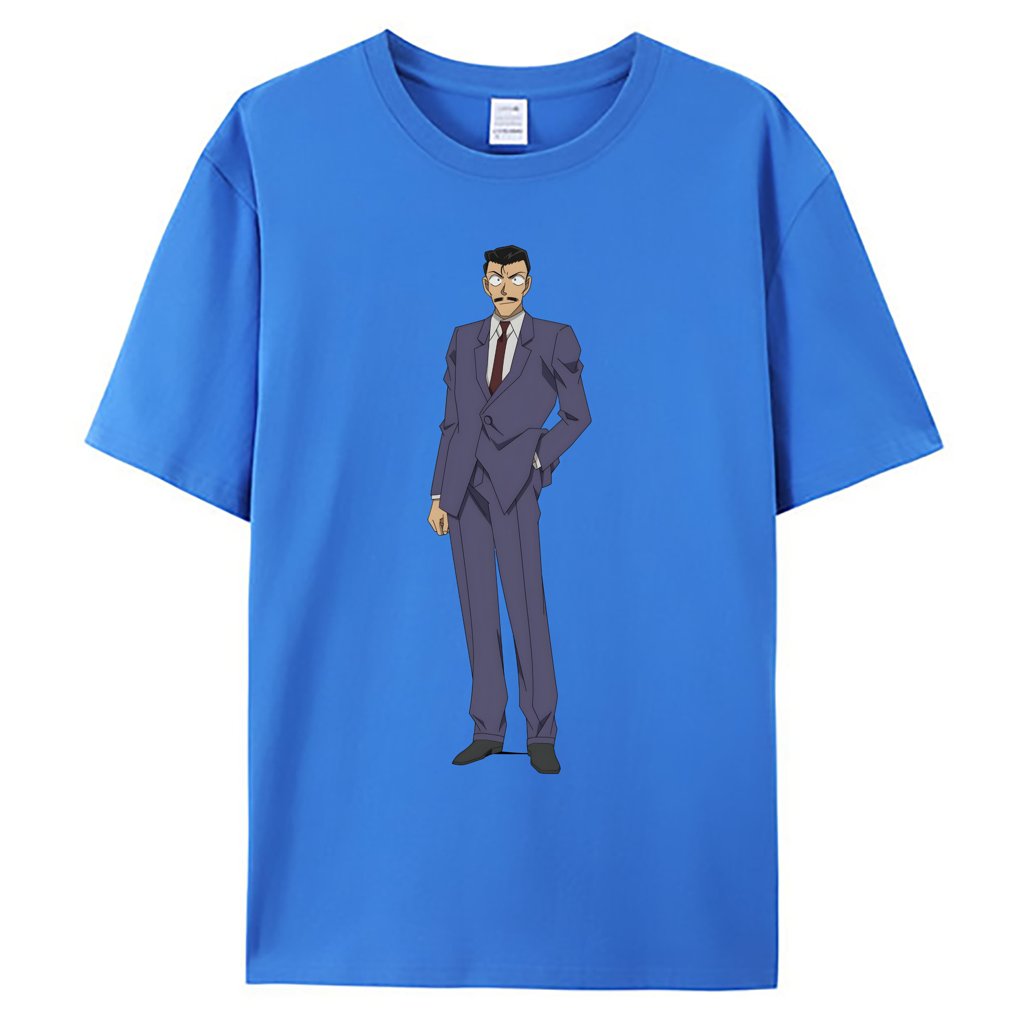 （画像用） 名探偵コナン 毛利 小五郎 もうり こごろう Detective Conan 綿100％ メンズ半袖Tシャツ｜肌触りやわらか＆通気性