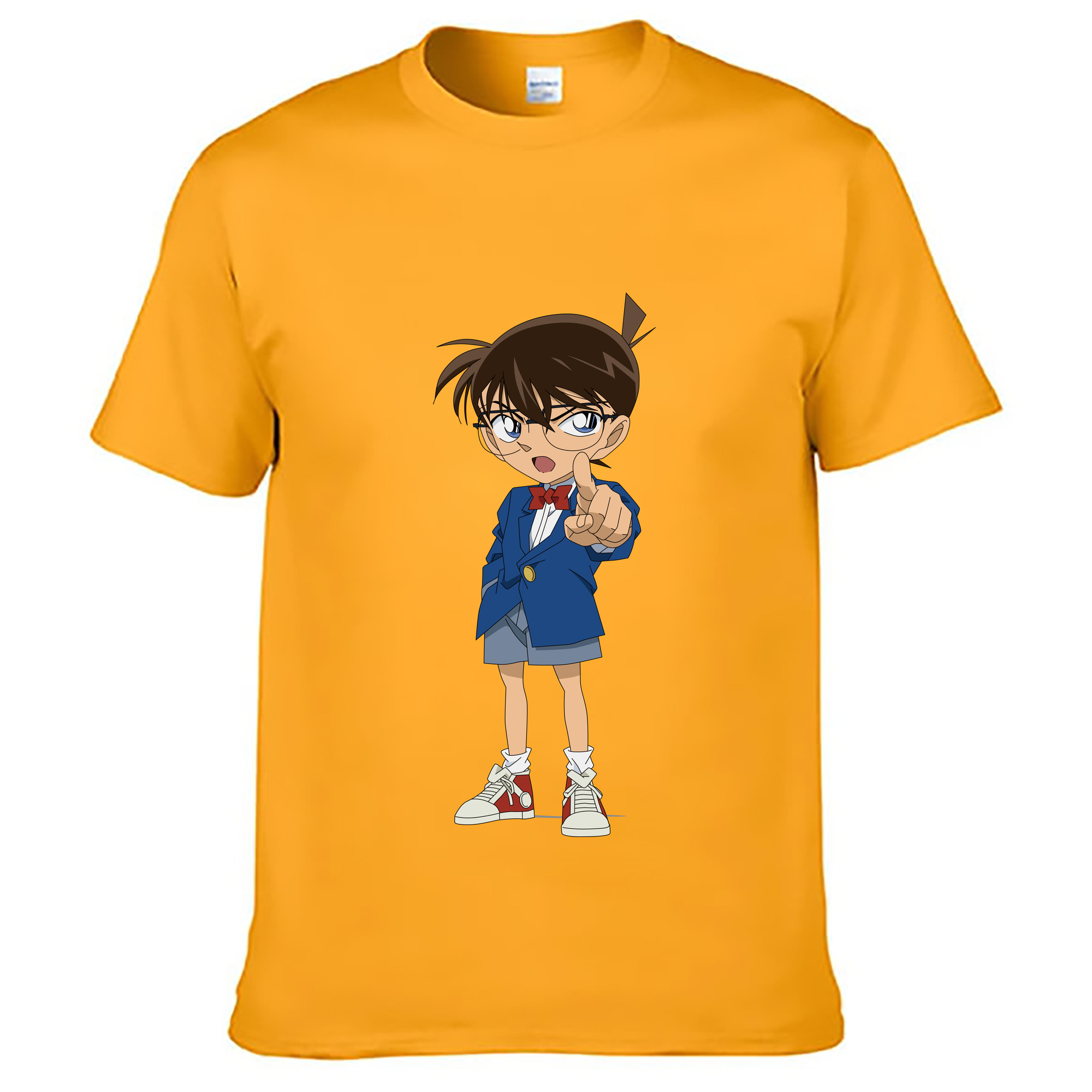 （画像用） 名探偵コナン 江戸川 コナン Detective Conan Conan Edogawa 綿100％ メンズ半袖Tシャツ｜肌触りやわらか＆通気性
