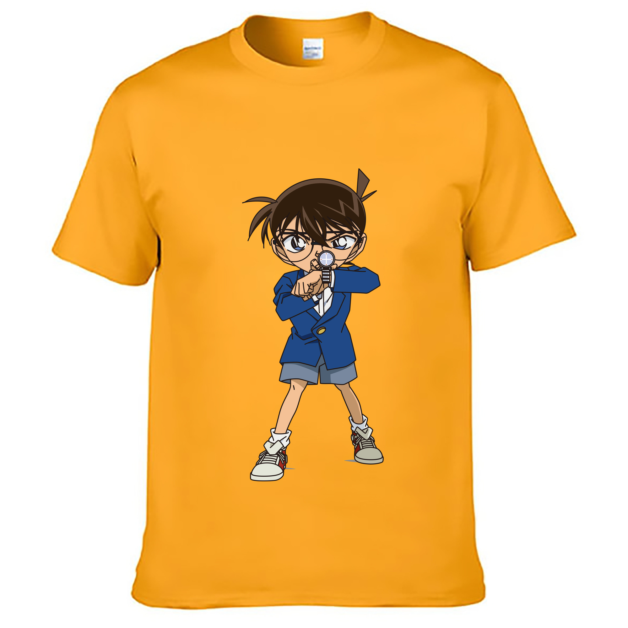 （画像用） 名探偵コナン 江戸川 コナン Detective Conan Conan Edogawa 綿100％ メンズ半袖Tシャツ｜肌触りやわらか＆通気性