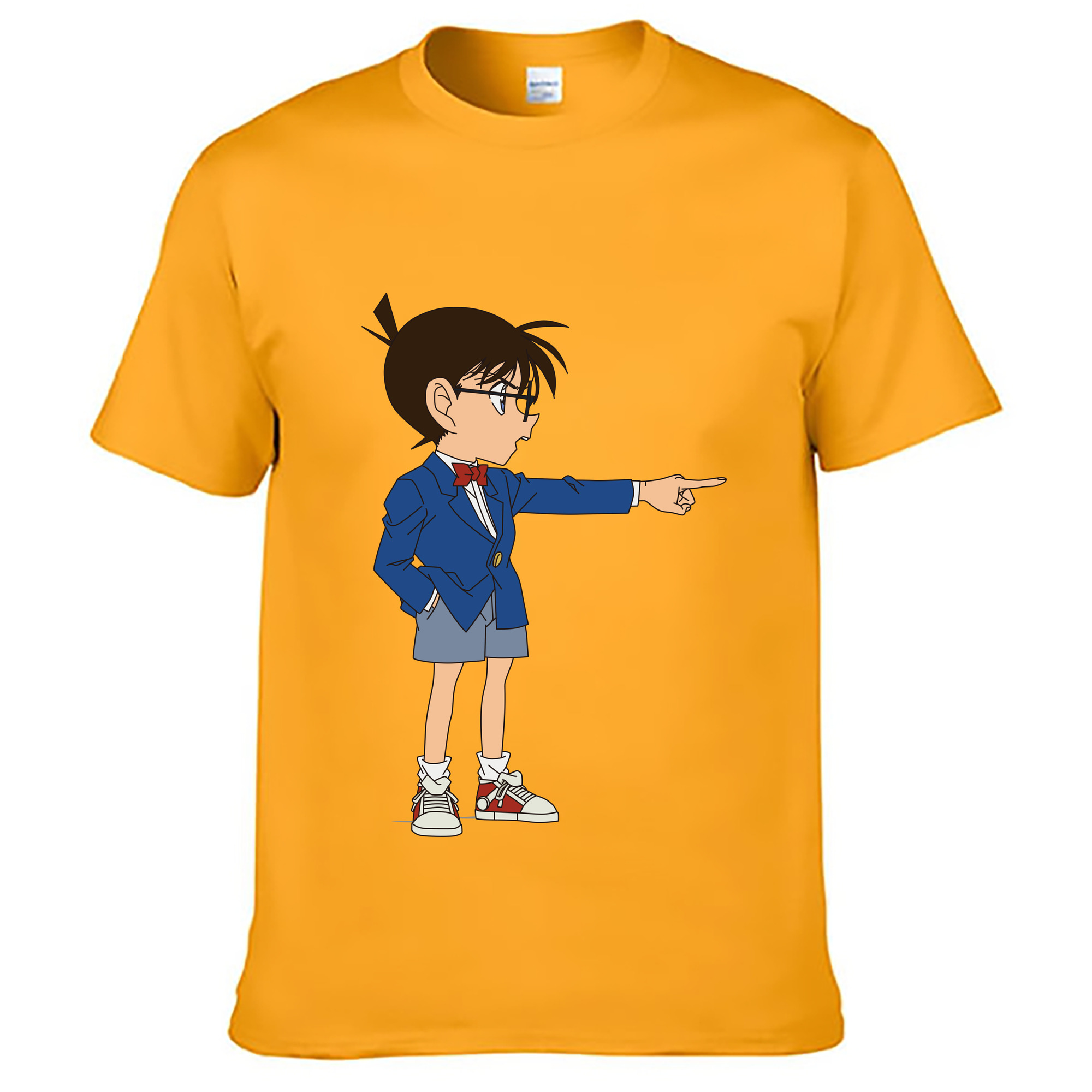（画像用） 名探偵コナン 江戸川 コナン Detective Conan Conan Edogawa 綿100％ メンズ半袖Tシャツ｜肌触りやわらか＆通気性