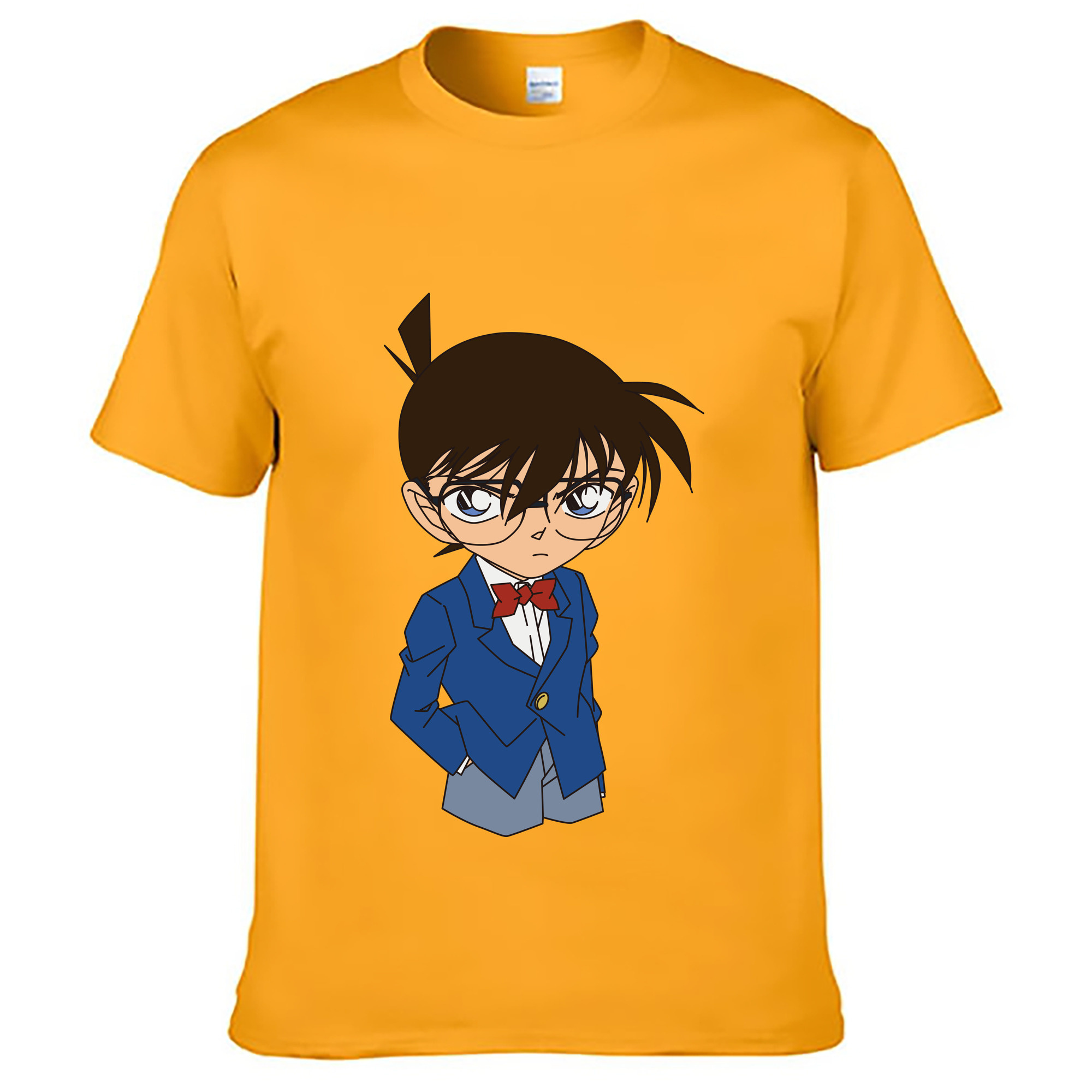 （画像用） 名探偵コナン 江戸川 コナン Detective Conan Conan Edogawa 綿100％ メンズ半袖Tシャツ｜肌触りやわらか＆通気性