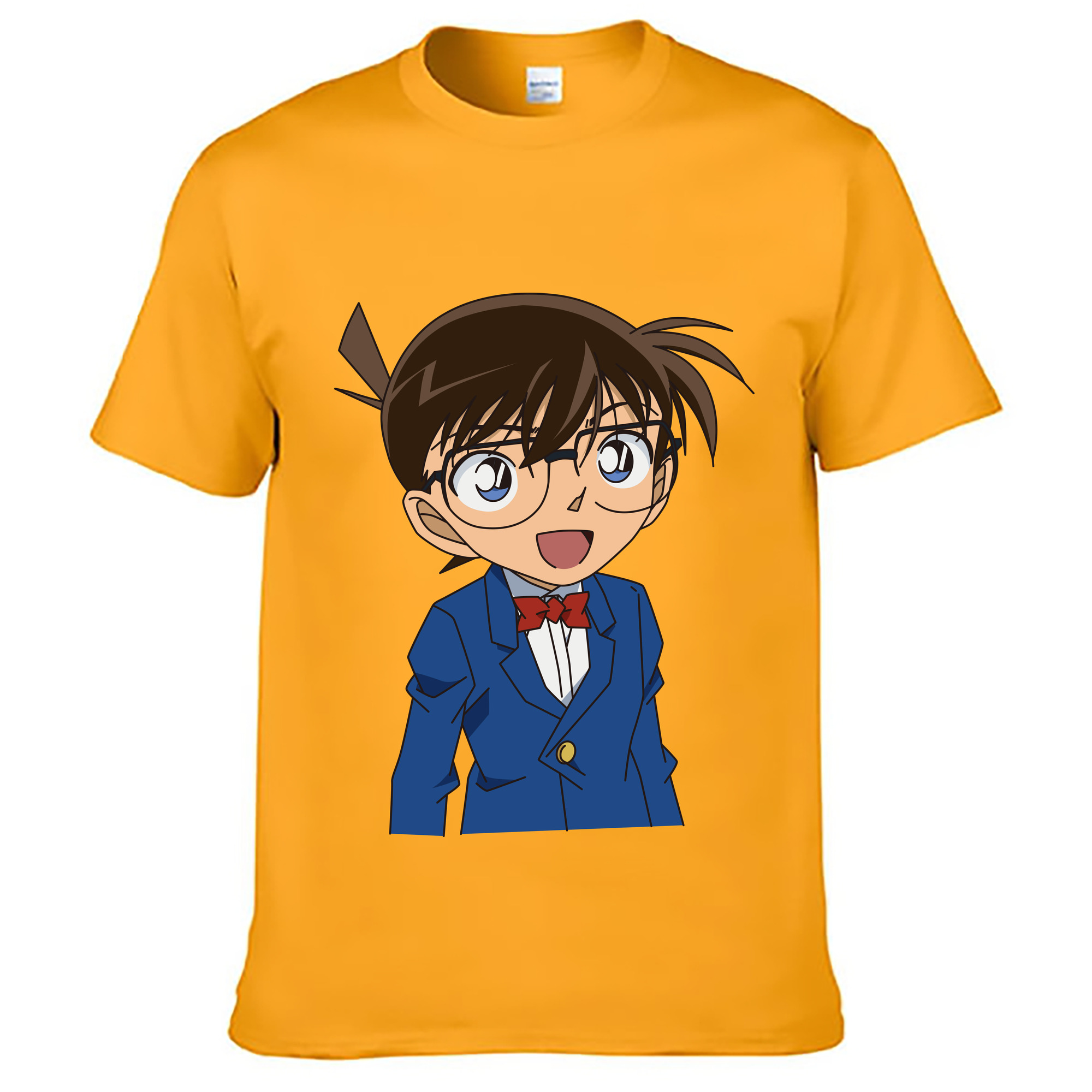 （画像用） 名探偵コナン 江戸川 コナン Detective Conan Conan Edogawa 綿100％ メンズ半袖Tシャツ｜肌触りやわらか＆通気性