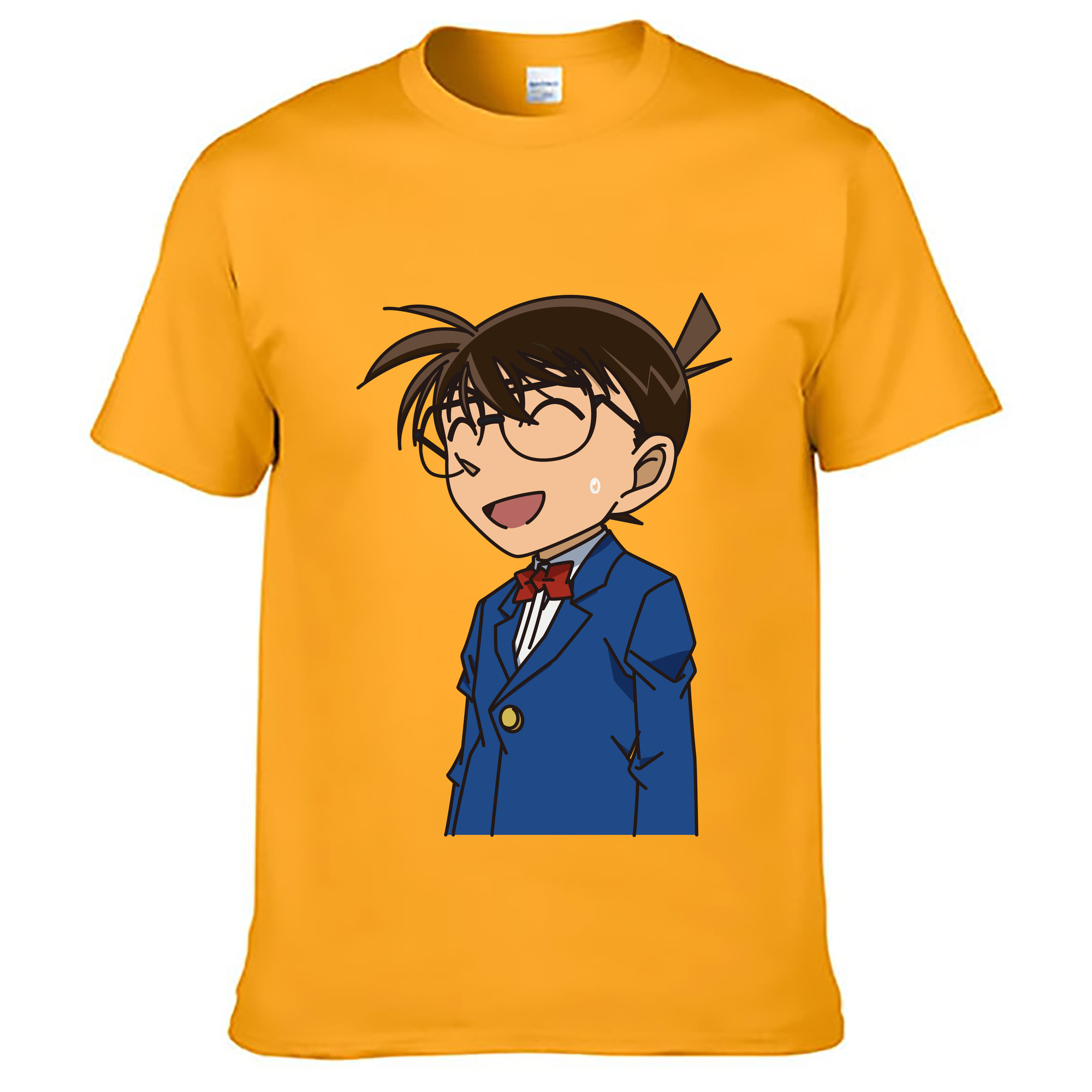 （画像用） 名探偵コナン 江戸川 コナン Detective Conan Conan Edogawa 綿100％ メンズ半袖Tシャツ｜肌触りやわらか＆通気性
