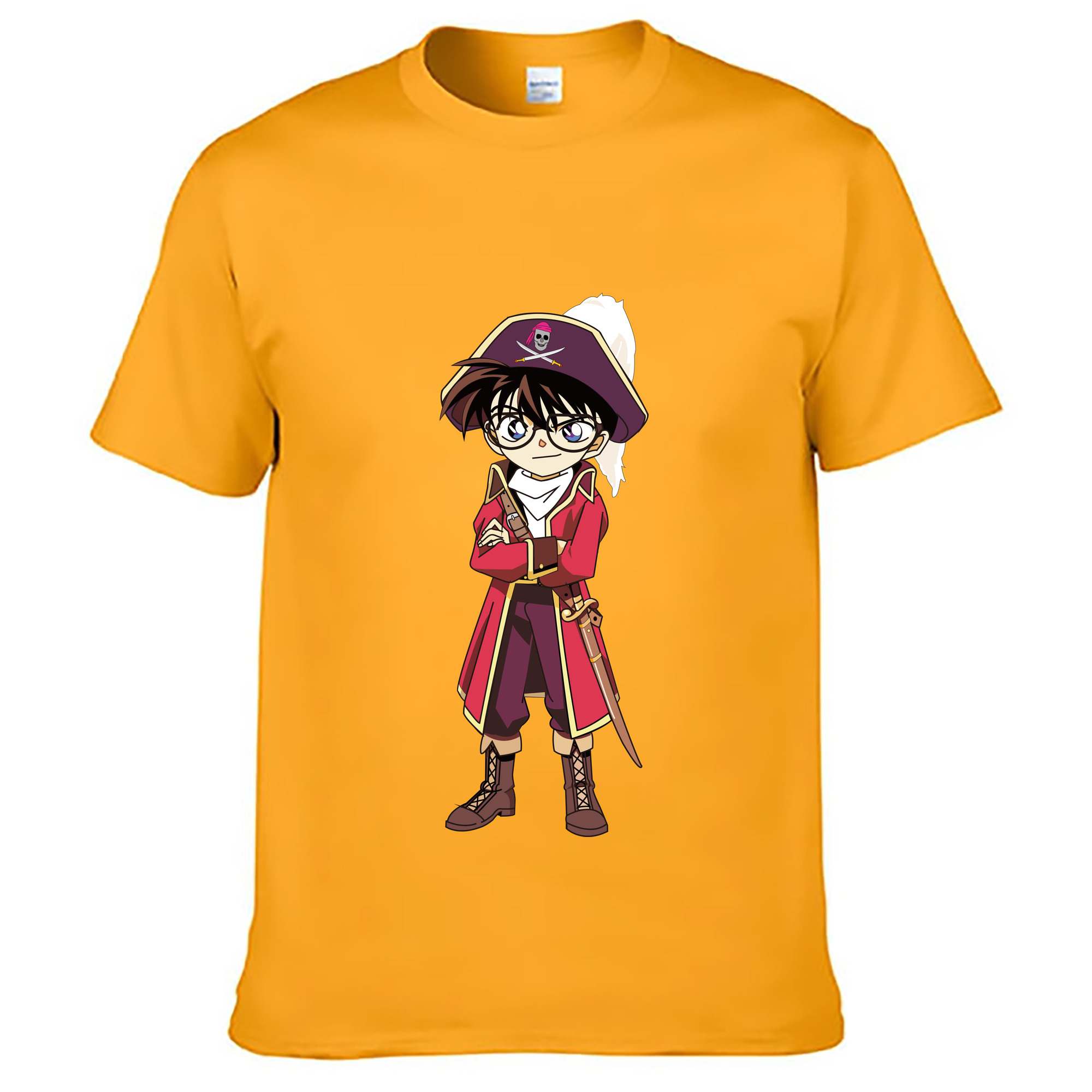（画像用） 名探偵コナン 江戸川 コナン Detective Conan Conan Edogawa 綿100％ メンズ半袖Tシャツ｜肌触りやわらか＆通気性