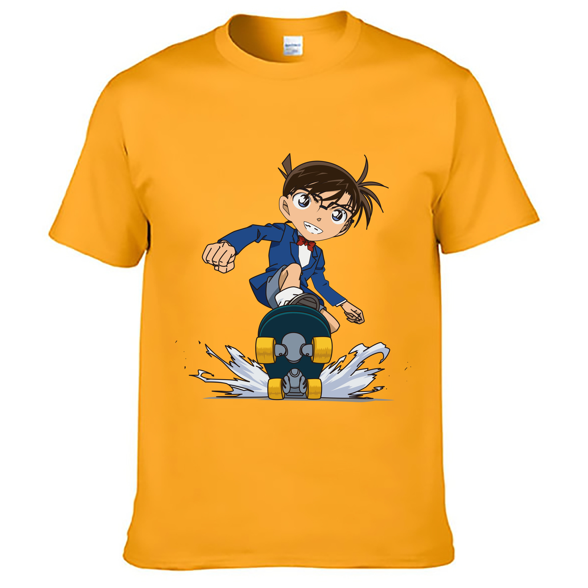 （画像用） 名探偵コナン 江戸川 コナン Detective Conan Conan Edogawa 綿100％ メンズ半袖Tシャツ｜肌触りやわらか＆通気性