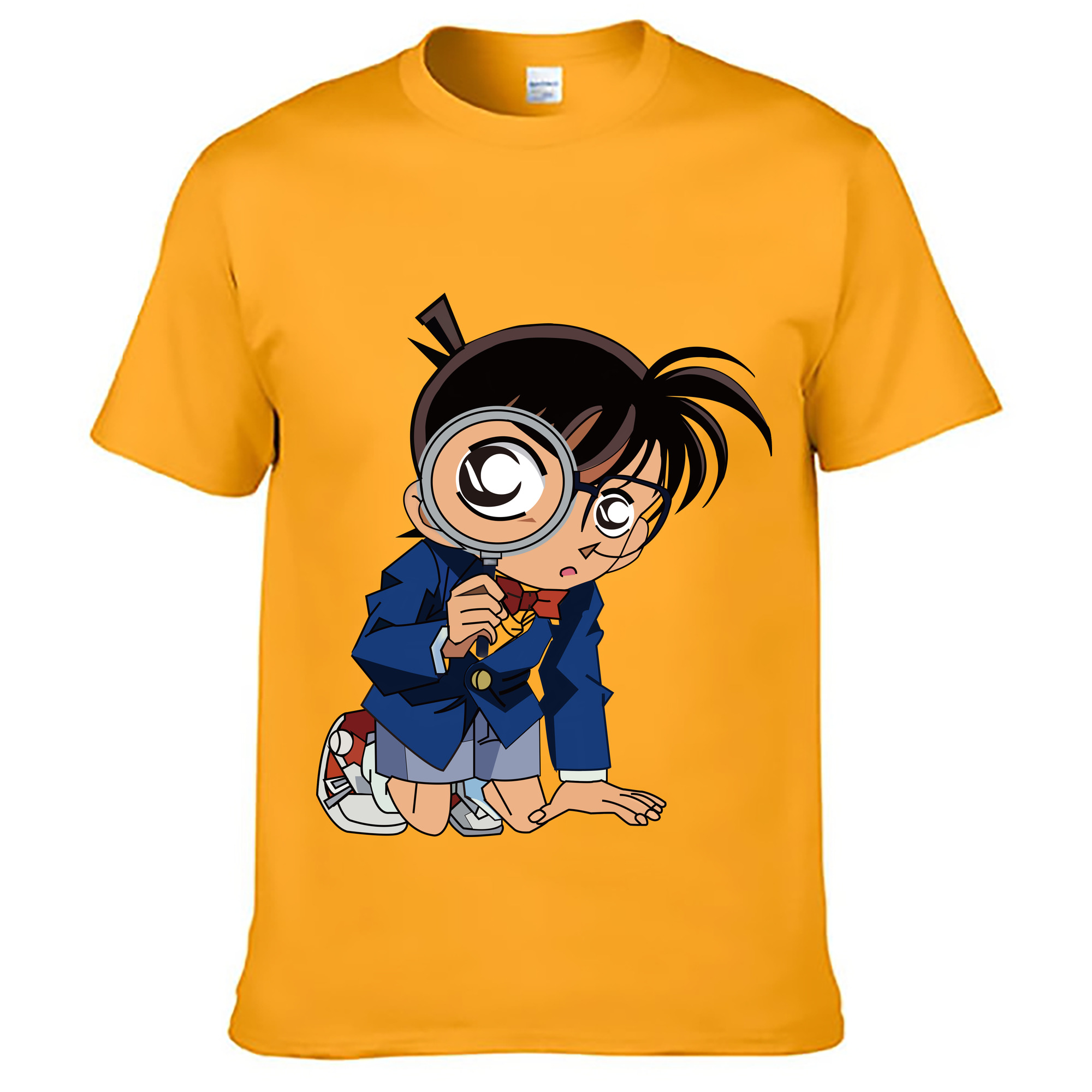 （画像用） 名探偵コナン 江戸川 コナン Detective Conan Conan Edogawa 綿100％ メンズ半袖Tシャツ｜肌触りやわらか＆通気性