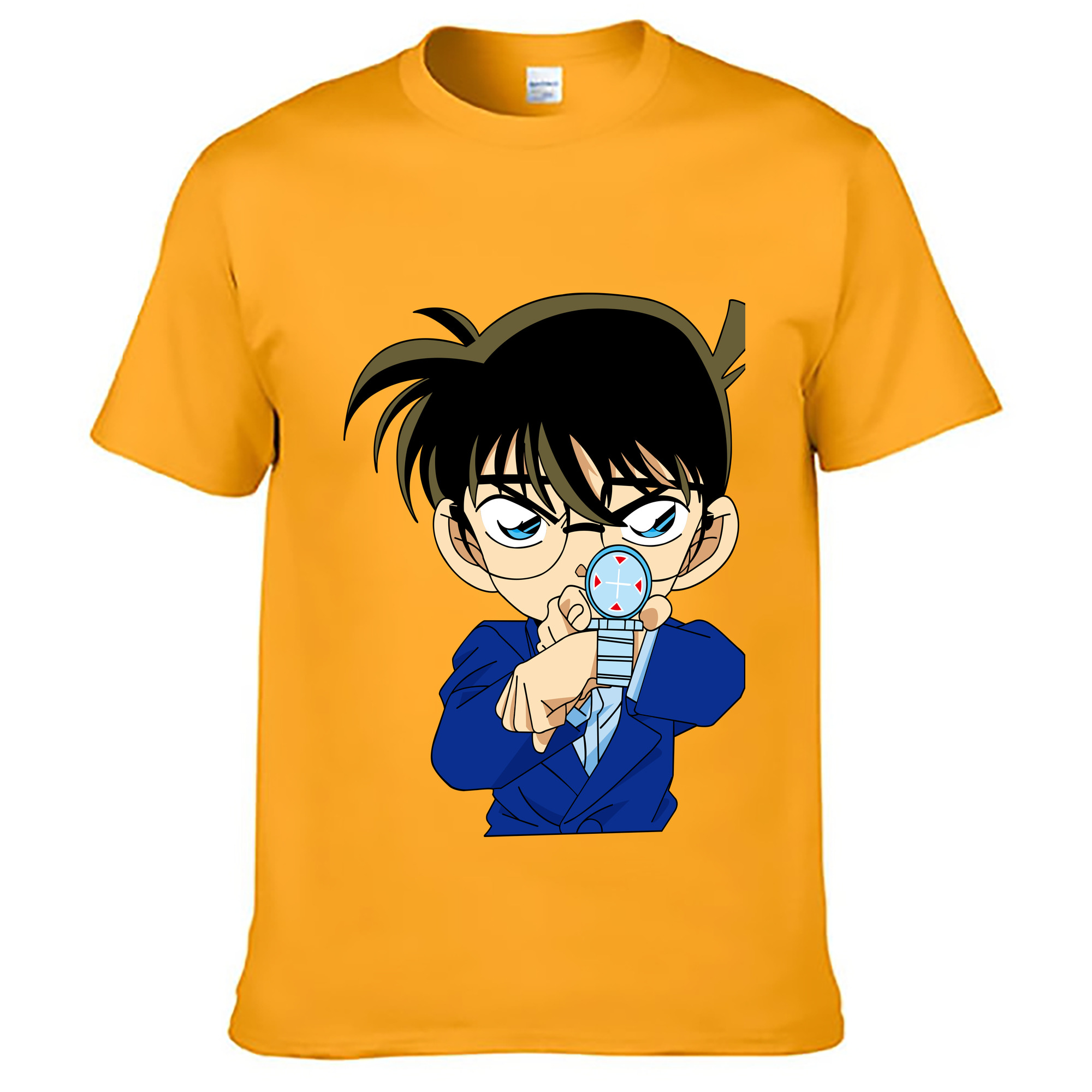 （画像用） 名探偵コナン 江戸川 コナン Detective Conan Conan Edogawa 綿100％ メンズ半袖Tシャツ｜肌触りやわらか＆通気性