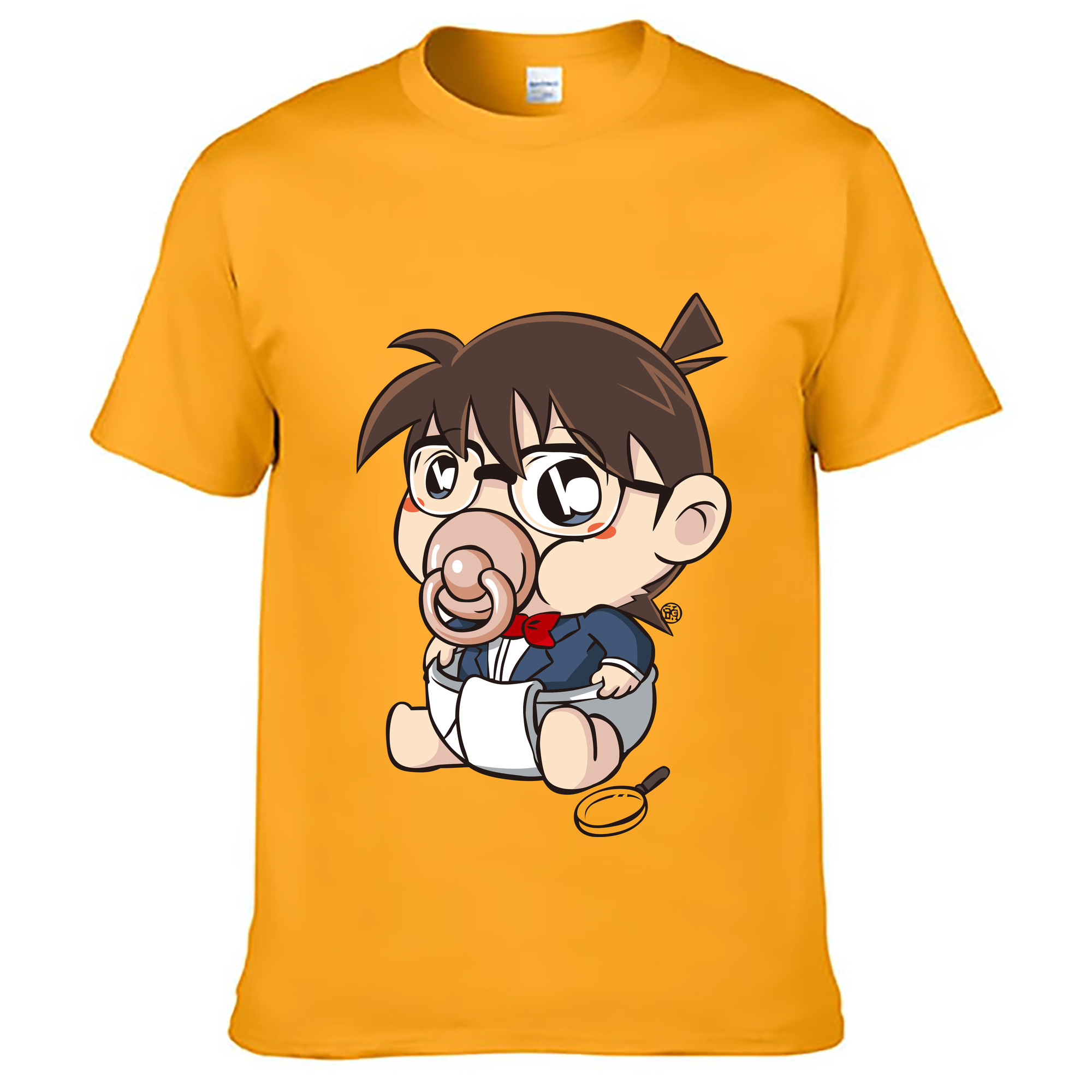 （画像用） 名探偵コナン 江戸川 コナン Detective Conan Conan Edogawa 綿100％ メンズ半袖Tシャツ｜肌触りやわらか＆通気性