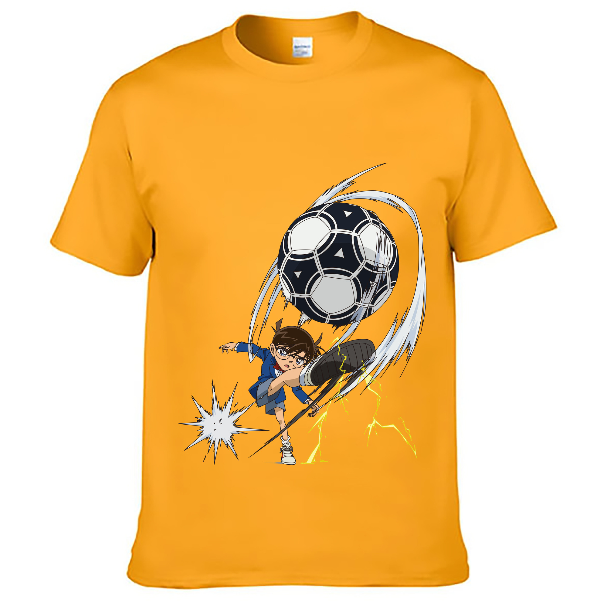 （画像用） 名探偵コナン 江戸川 コナン Detective Conan Conan Edogawa 綿100％ メンズ半袖Tシャツ｜肌触りやわらか＆通気性