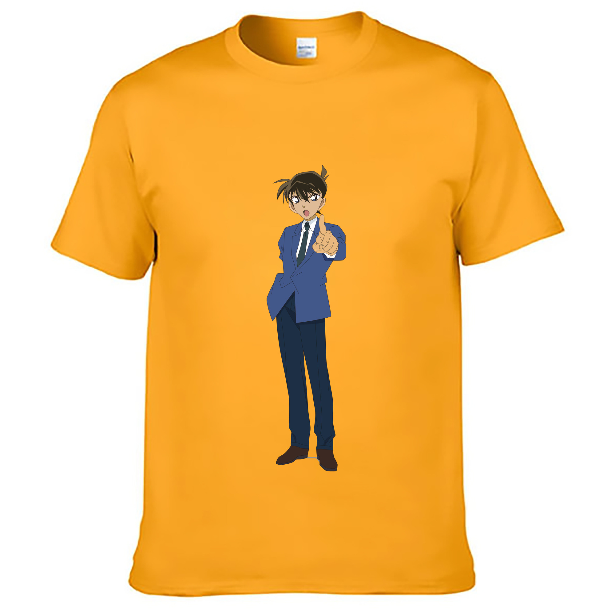 （画像用） 名探偵コナン 江戸川 コナン Detective Conan Conan Edogawa 綿100％ メンズ半袖Tシャツ｜肌触りやわらか＆通気性