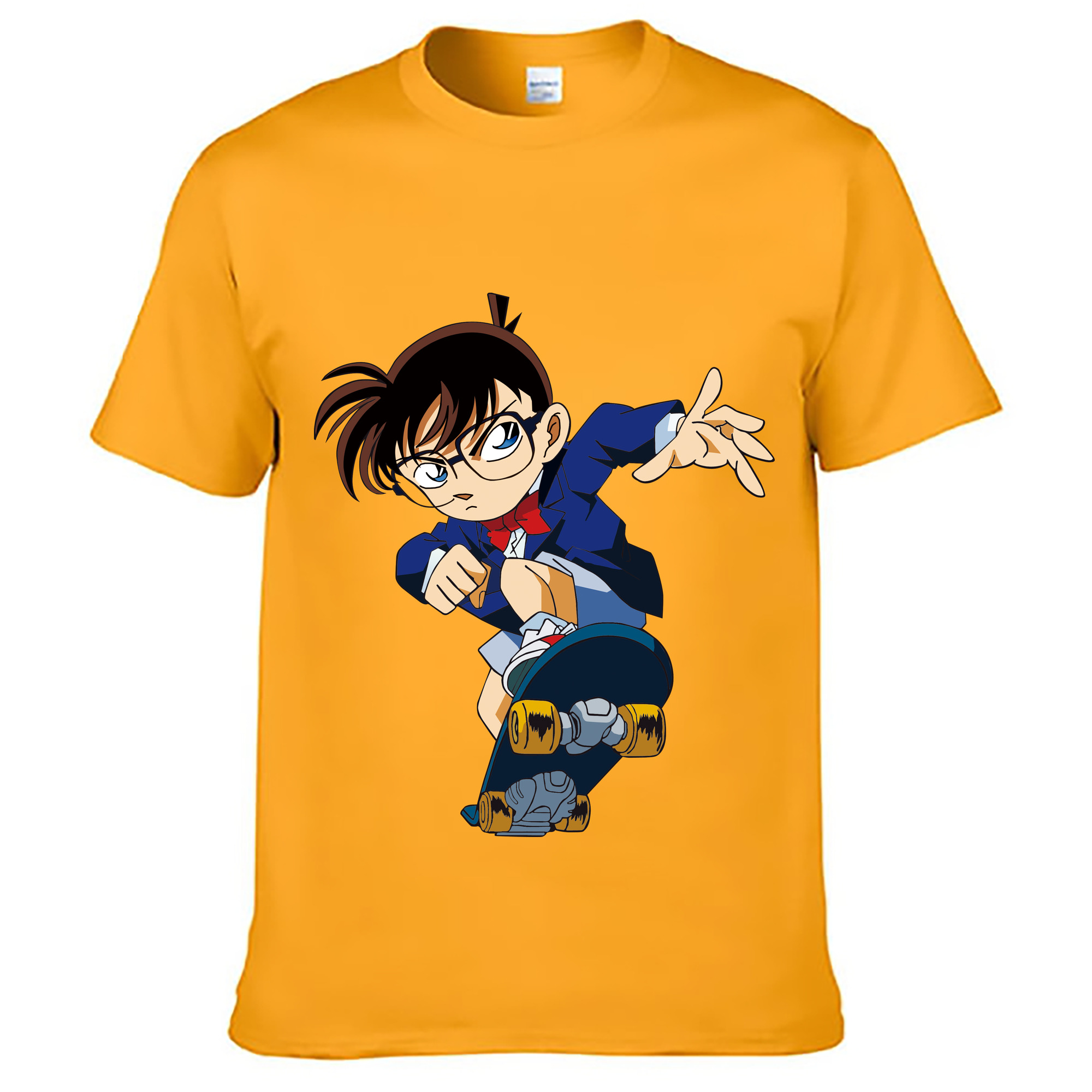 （画像用） 名探偵コナン 江戸川 コナン Detective Conan Conan Edogawa 綿100％ メンズ半袖Tシャツ｜肌触りやわらか＆通気性