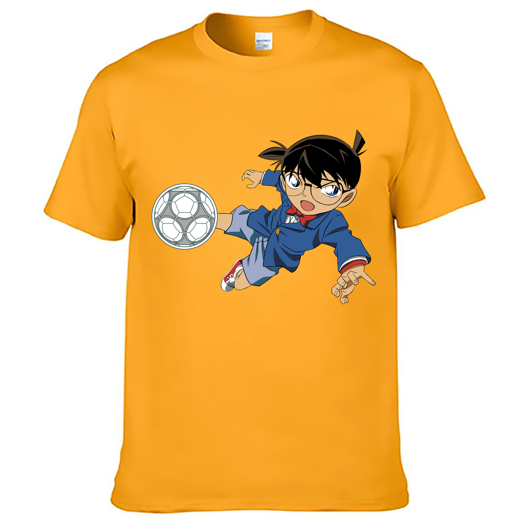 （画像用） 名探偵コナン 江戸川 コナン Detective Conan Conan Edogawa 綿100％ メンズ半袖Tシャツ｜肌触りやわらか＆通気性