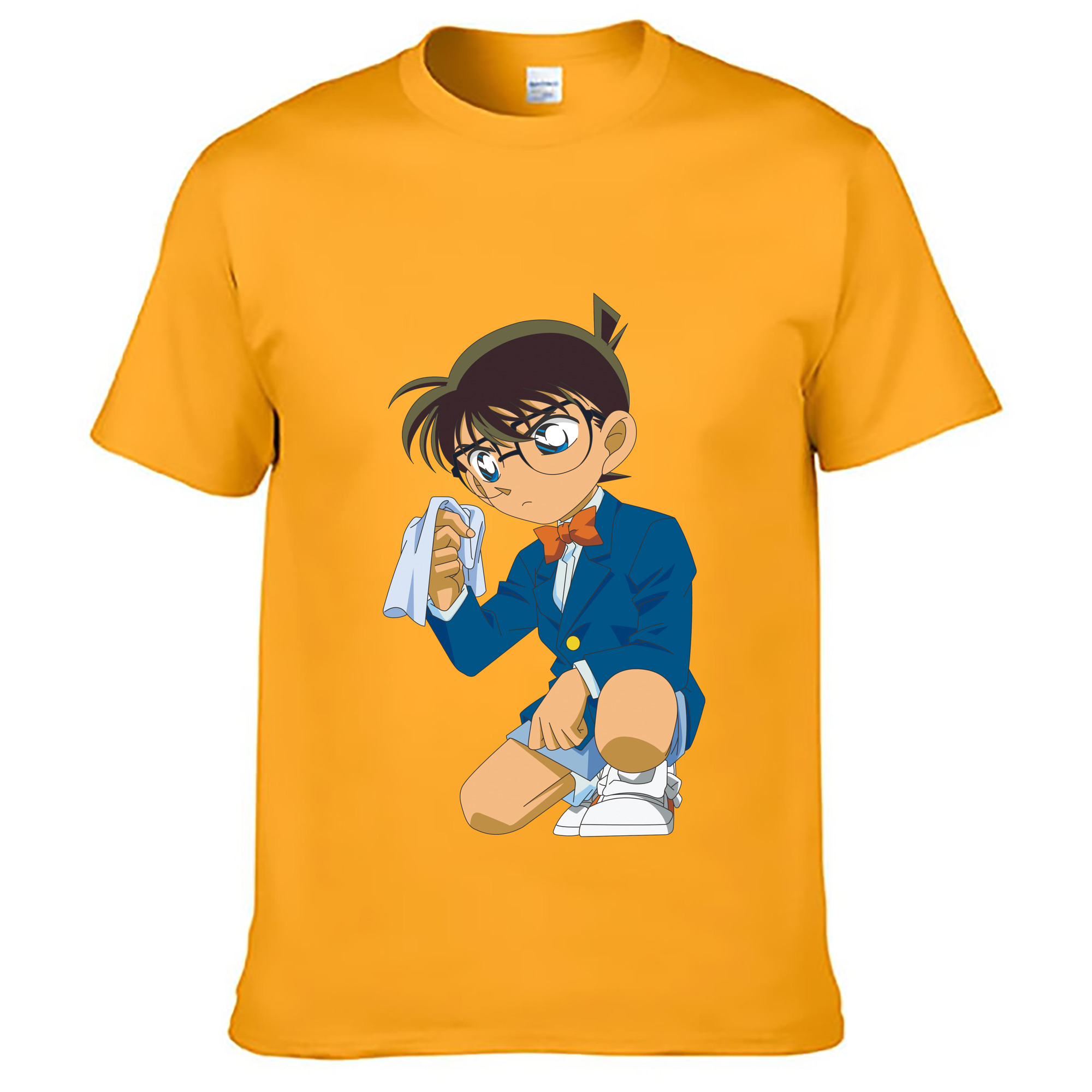（画像用） 名探偵コナン 江戸川 コナン Detective Conan Conan Edogawa 綿100％ メンズ半袖Tシャツ｜肌触りやわらか＆通気性