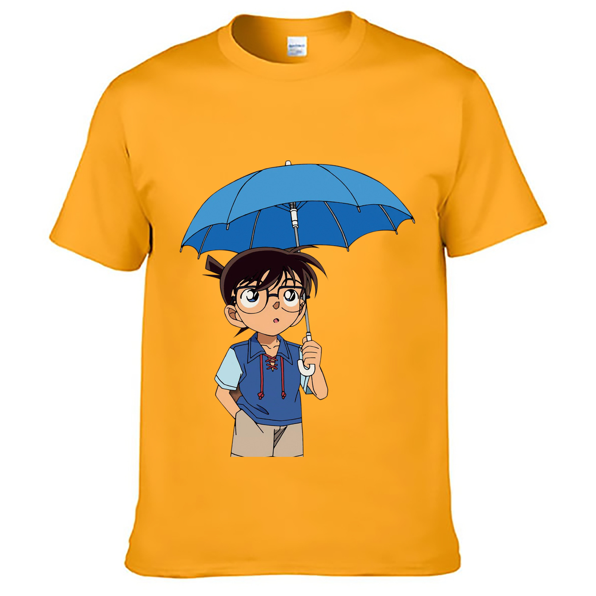 （画像用） 名探偵コナン 江戸川 コナン Detective Conan Conan Edogawa 綿100％ メンズ半袖Tシャツ｜肌触りやわらか＆通気性
