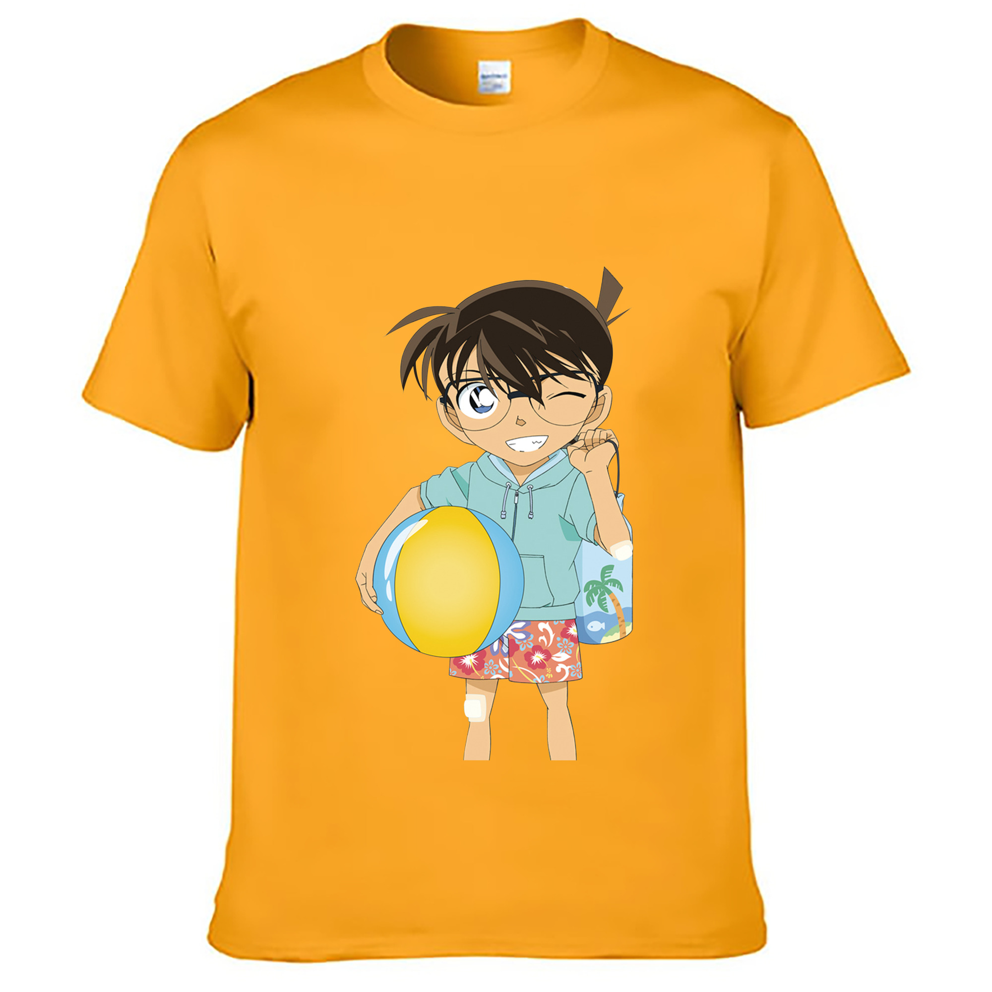 （画像用） 名探偵コナン 江戸川 コナン Detective Conan Conan Edogawa 綿100％ メンズ半袖Tシャツ｜肌触りやわらか＆通気性