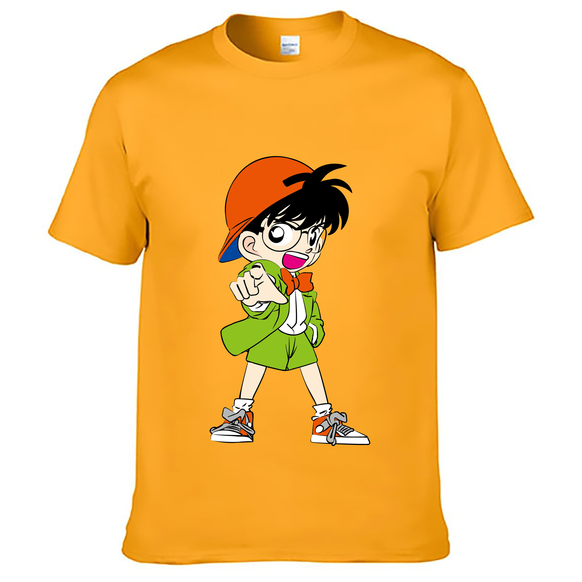 （画像用） 名探偵コナン 江戸川 コナン Detective Conan Conan Edogawa 綿100％ メンズ半袖Tシャツ｜肌触りやわらか＆通気性