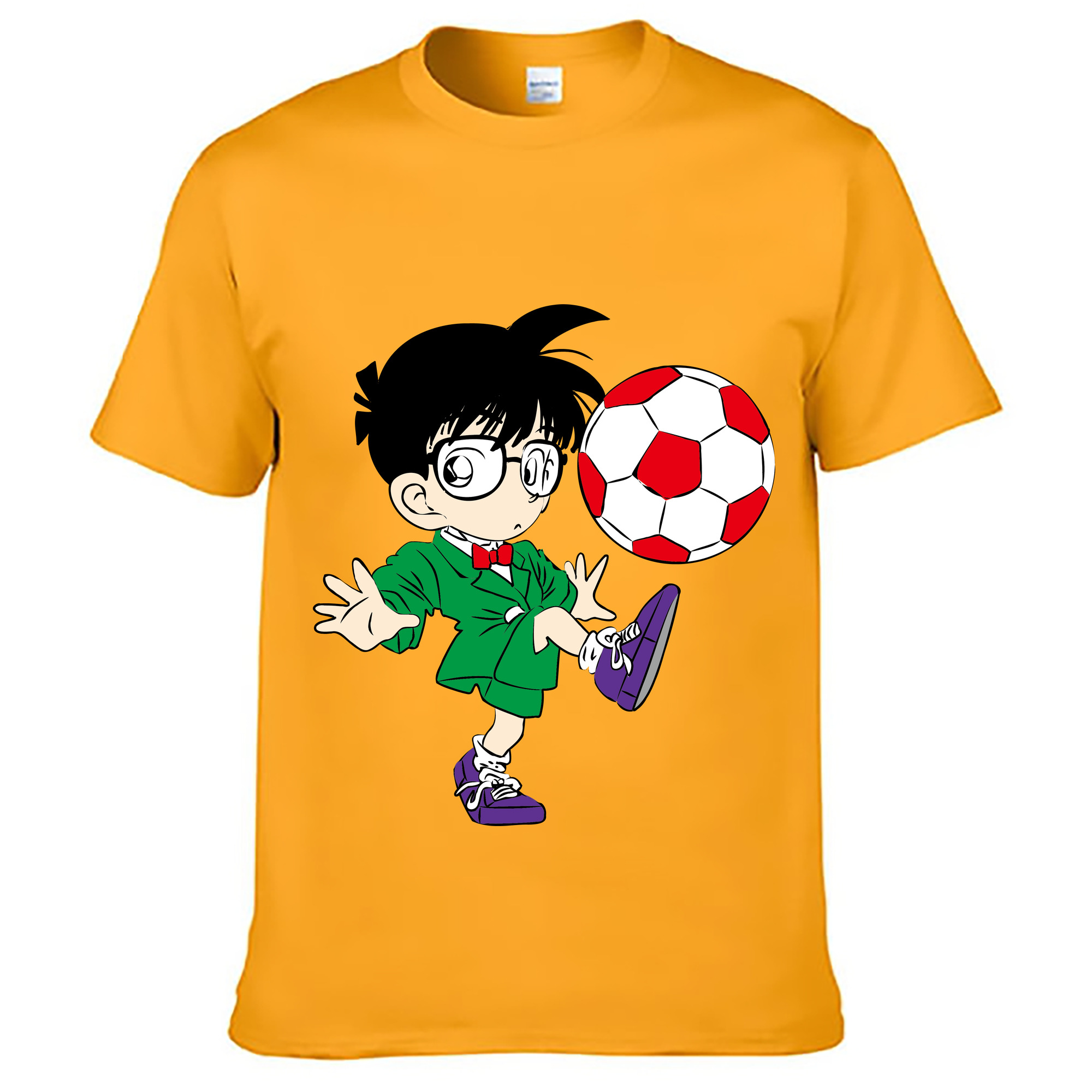 （画像用） 名探偵コナン 江戸川 コナン Detective Conan Conan Edogawa 綿100％ メンズ半袖Tシャツ｜肌触りやわらか＆通気性