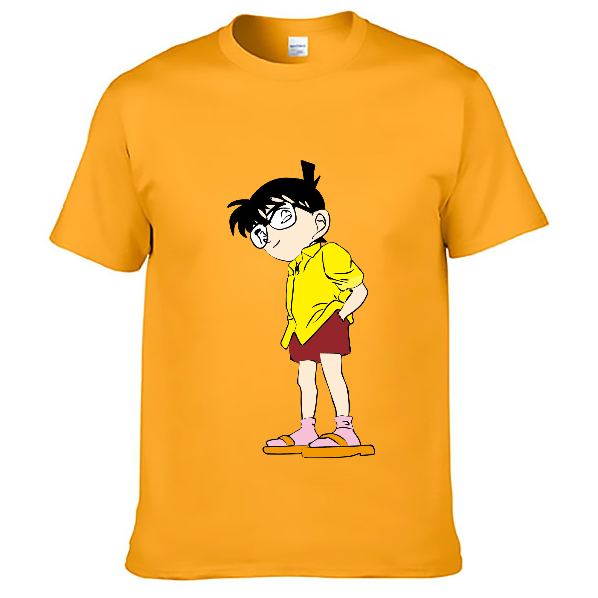 （画像用） 名探偵コナン 江戸川 コナン Detective Conan Conan Edogawa 綿100％ メンズ半袖Tシャツ｜肌触りやわらか＆通気性