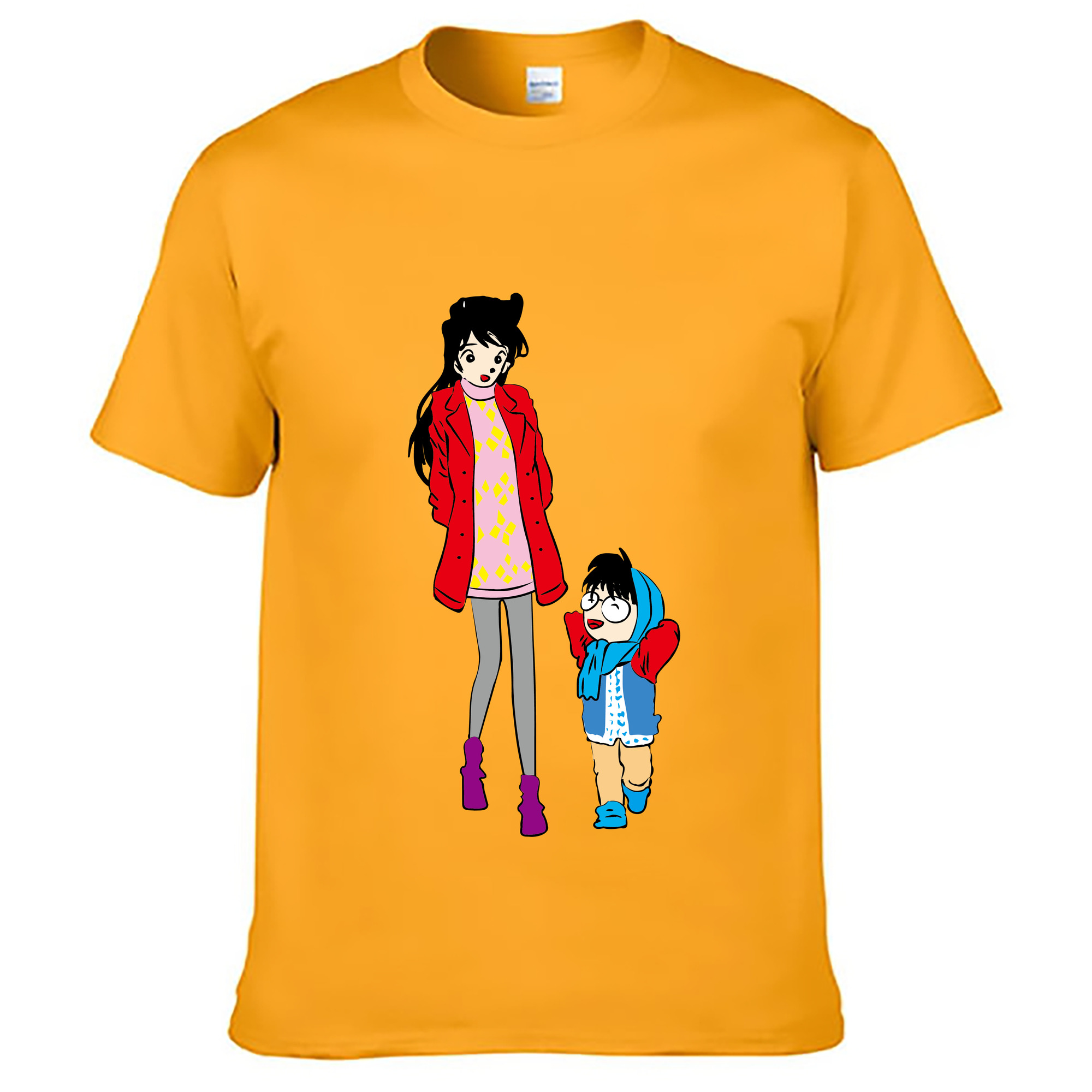 （画像用） 名探偵コナン 江戸川 コナン Detective Conan Conan Edogawa 綿100％ メンズ半袖Tシャツ｜肌触りやわらか＆通気性