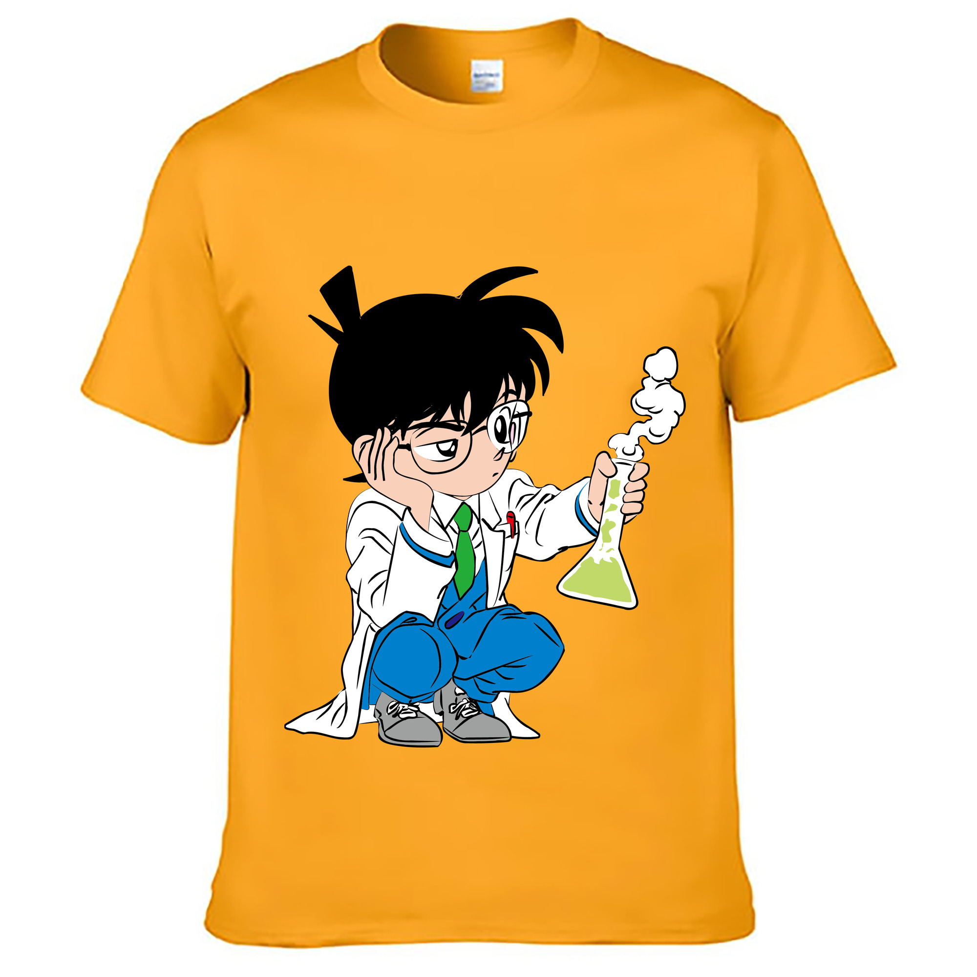 （画像用） 名探偵コナン 江戸川 コナン Detective Conan Conan Edogawa 綿100％ メンズ半袖Tシャツ｜肌触りやわらか＆通気性