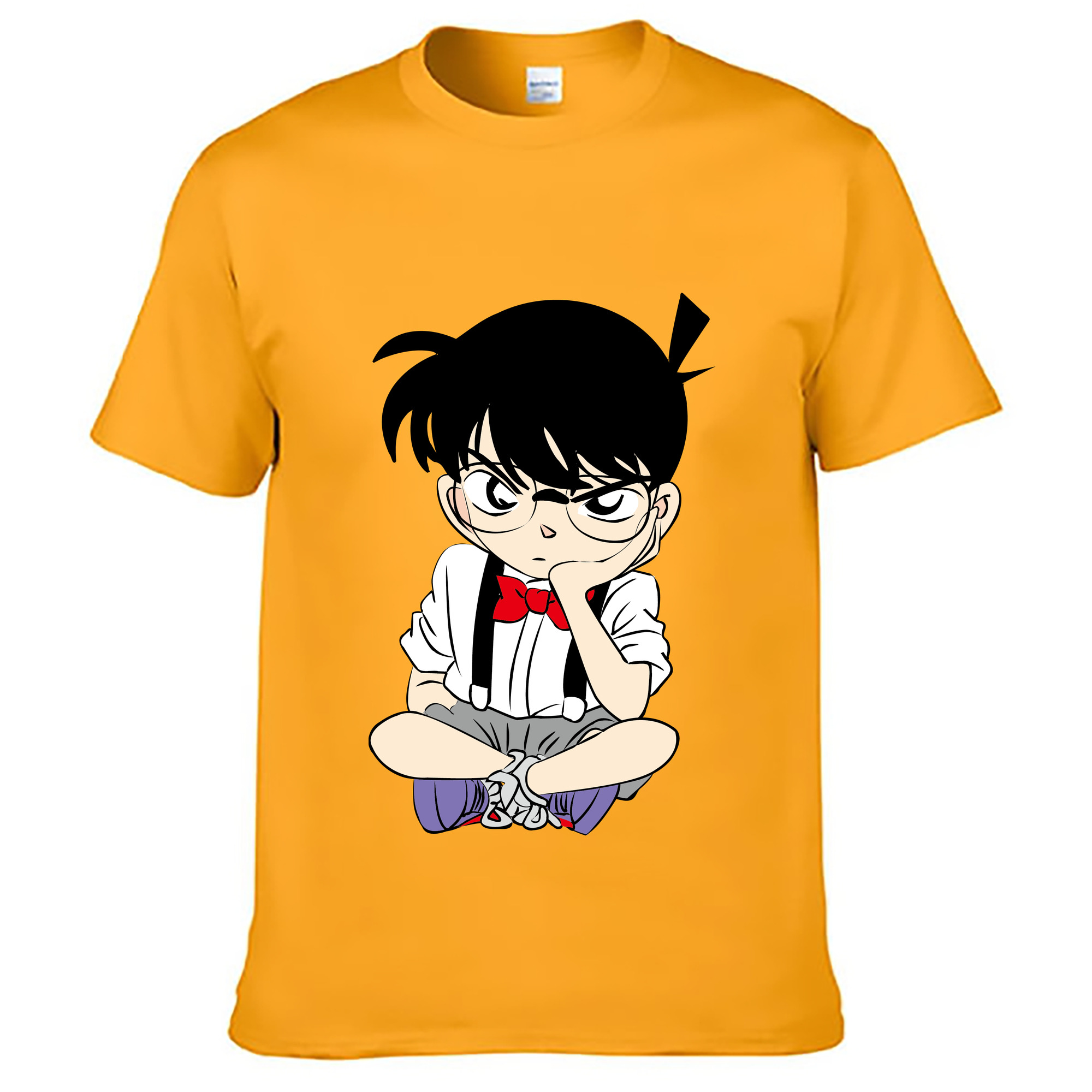 （画像用） 名探偵コナン 江戸川 コナン Detective Conan Conan Edogawa 綿100％ メンズ半袖Tシャツ｜肌触りやわらか＆通気性