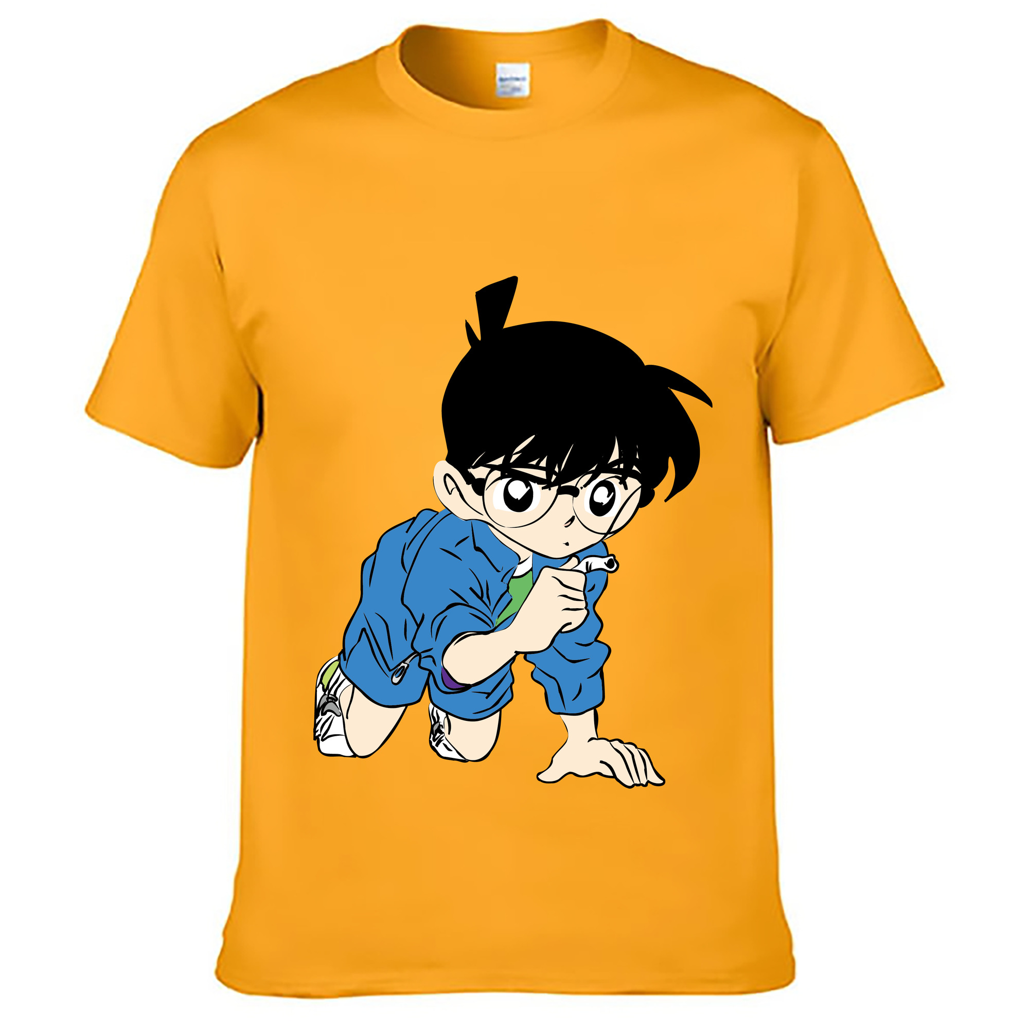 （画像用） 名探偵コナン 江戸川 コナン Detective Conan Conan Edogawa 綿100％ メンズ半袖Tシャツ｜肌触りやわらか＆通気性