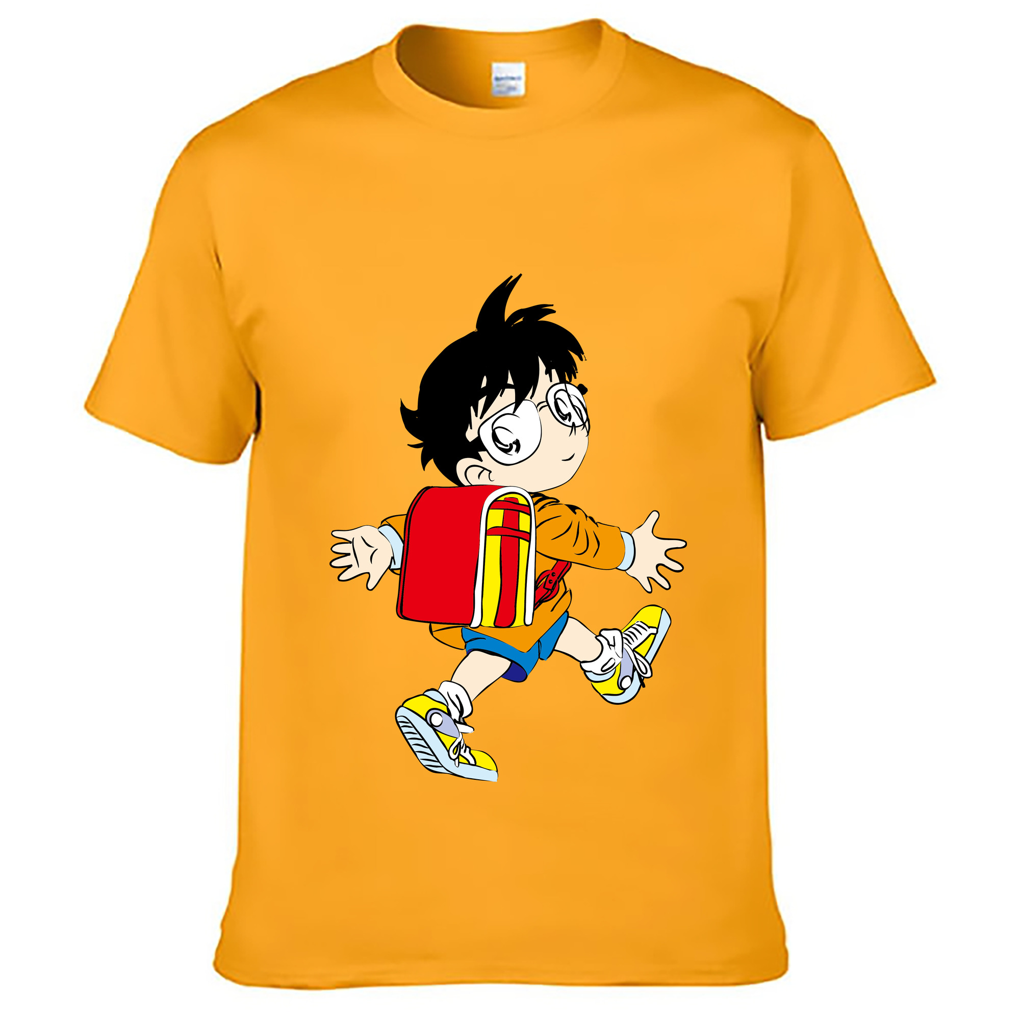 （画像用） 名探偵コナン 江戸川 コナン Detective Conan Conan Edogawa 綿100％ メンズ半袖Tシャツ｜肌触りやわらか＆通気性