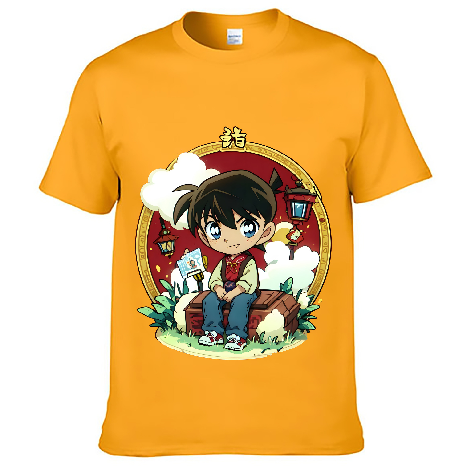 （画像用） 名探偵コナン 江戸川 コナン Detective Conan Conan Edogawa 綿100％ メンズ半袖Tシャツ｜肌触りやわらか＆通気性